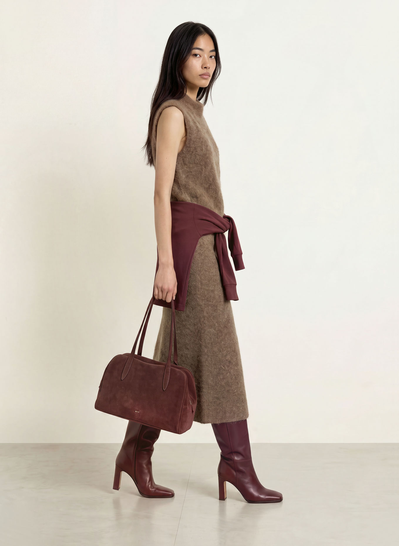 Stylein Sweter z dzianiny NELLIE z moherem: BRĄZOWY