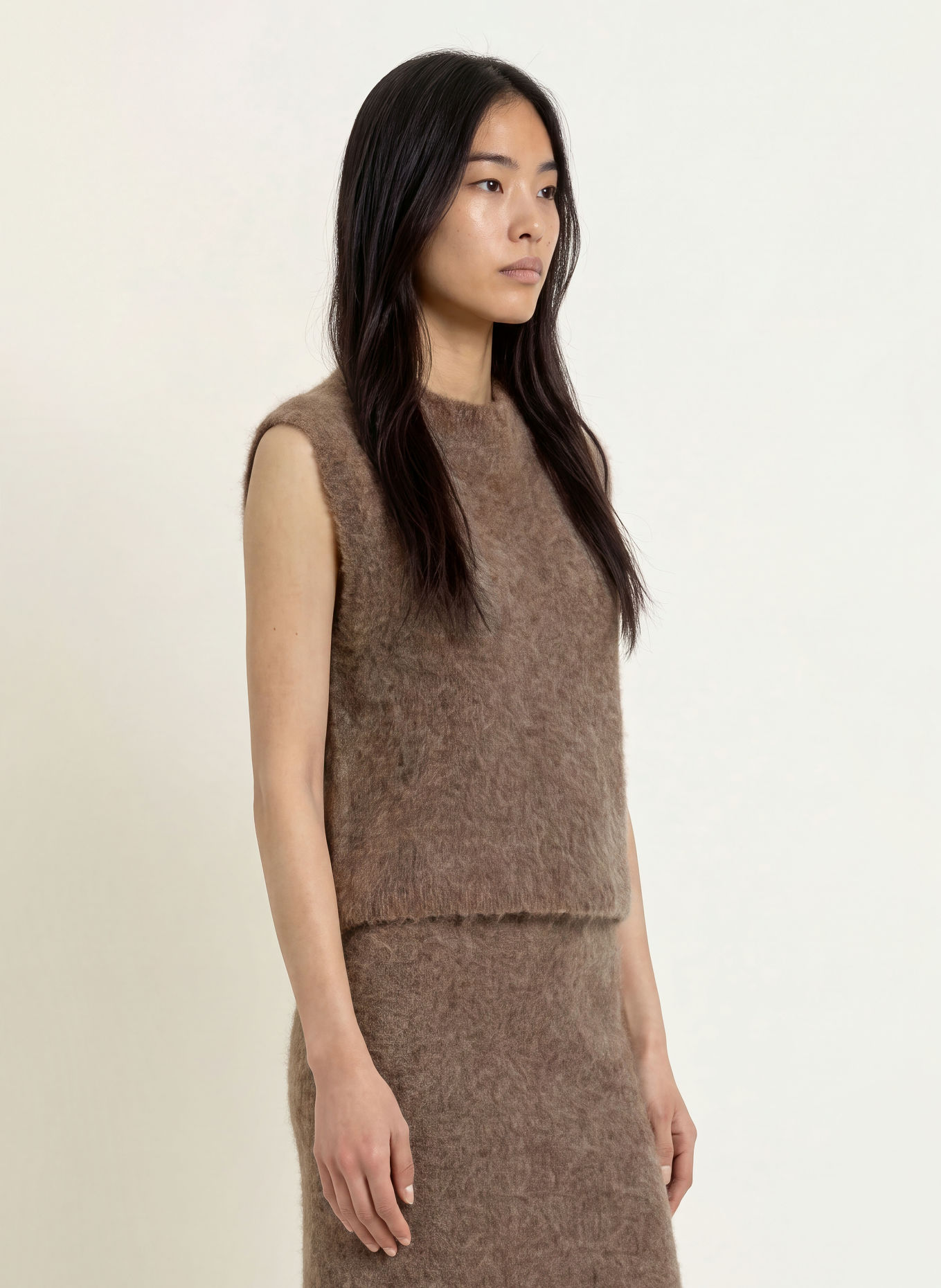 Stylein Sweter z dzianiny NELLIE z moherem: BRĄZOWY