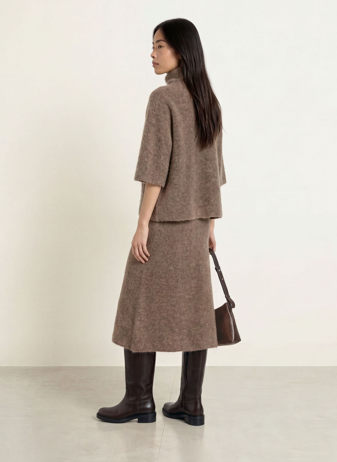 Stylein NYSSA Knit shirt with Mohair: TAUPE