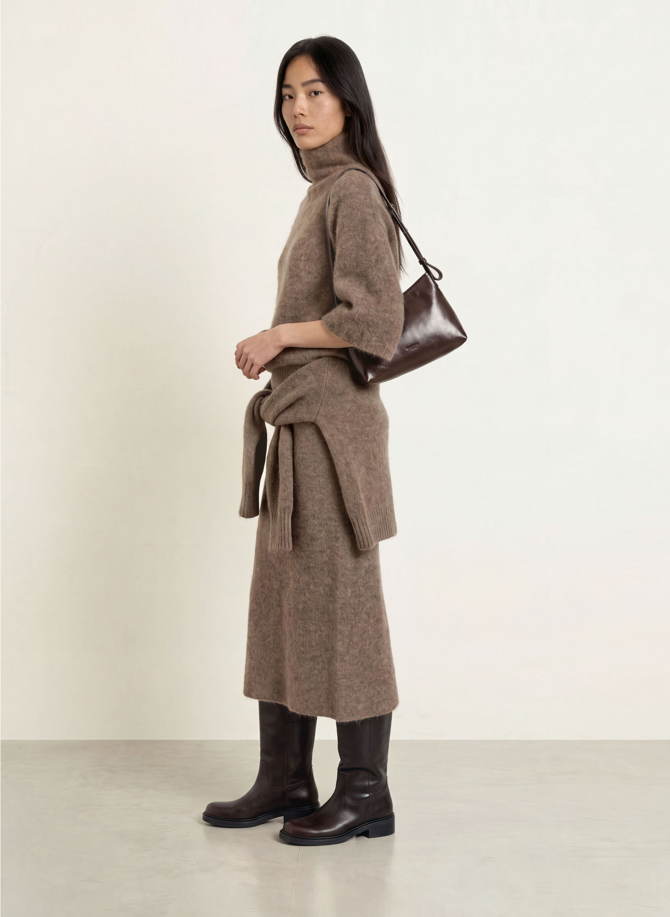 Stylein NYSSA Knit shirt with Mohair: TAUPE