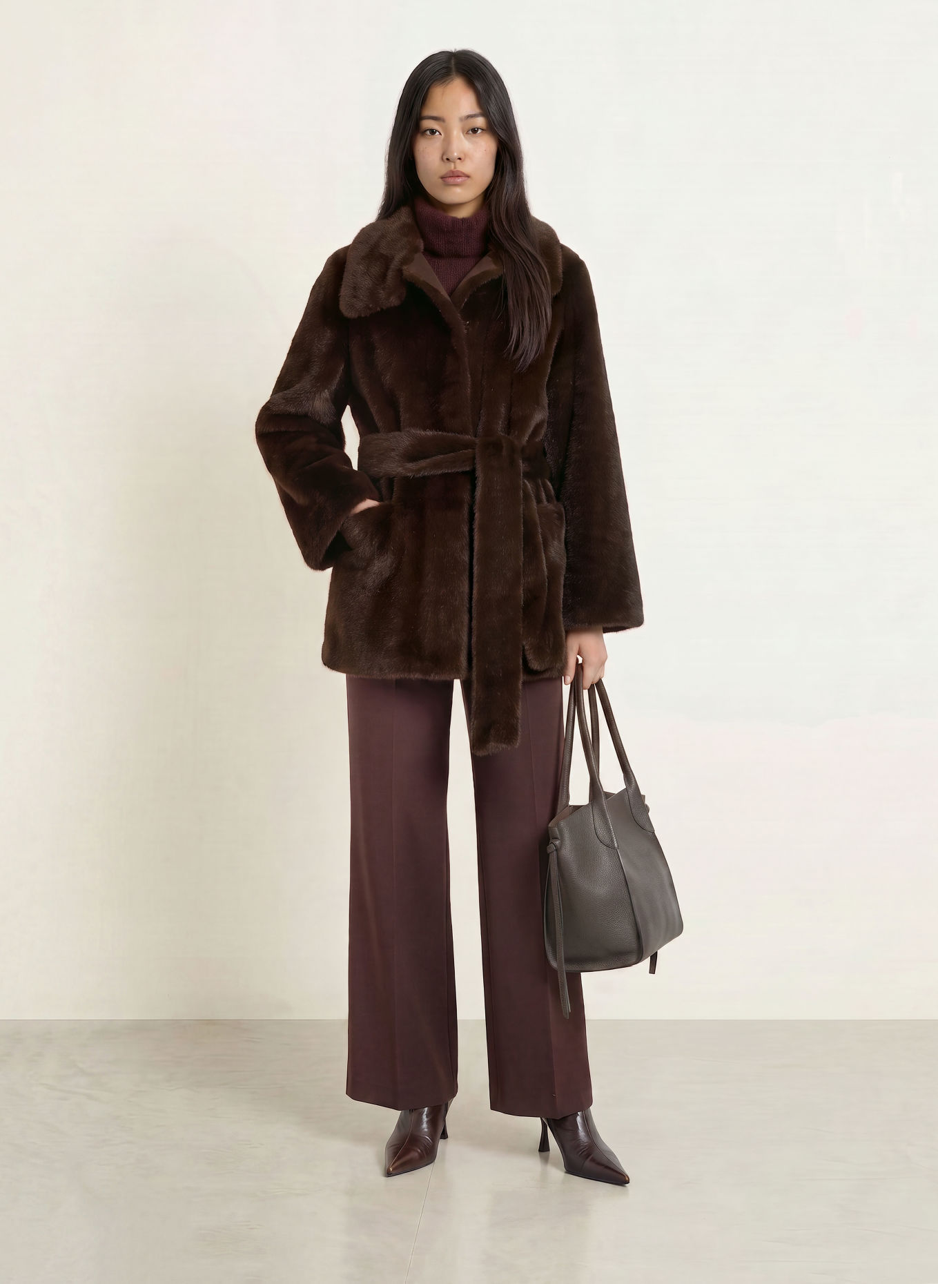 Stylein Kunstfell-Jacke HILANI: DUNKELBRAUN