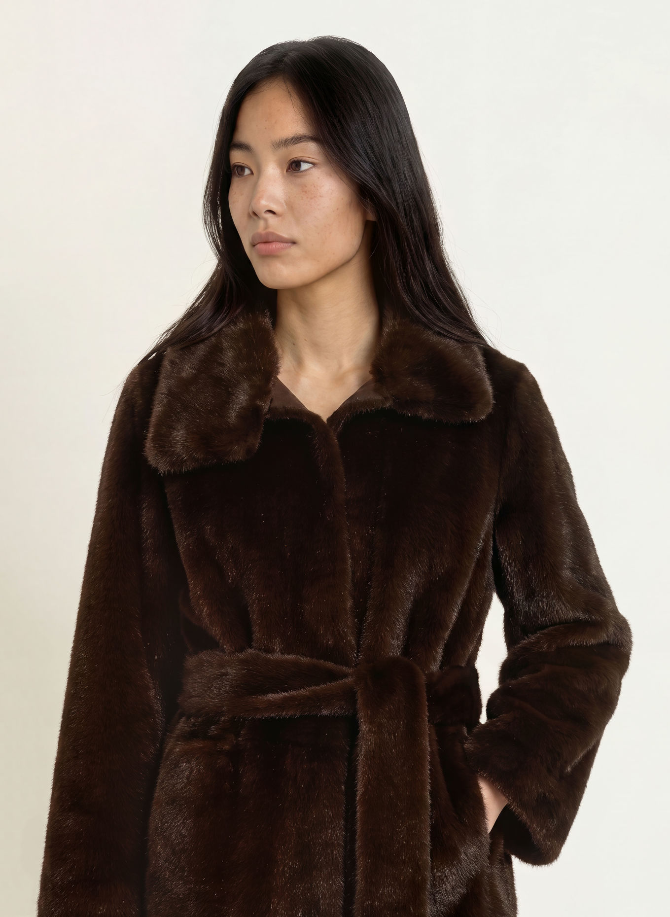 Stylein Kunstfell-Jacke HILANI: DUNKELBRAUN