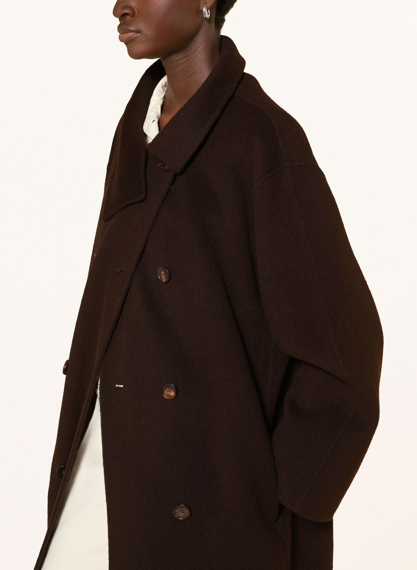 Stylein Manteau en laine TOVINO: MARRON FONCÉ
