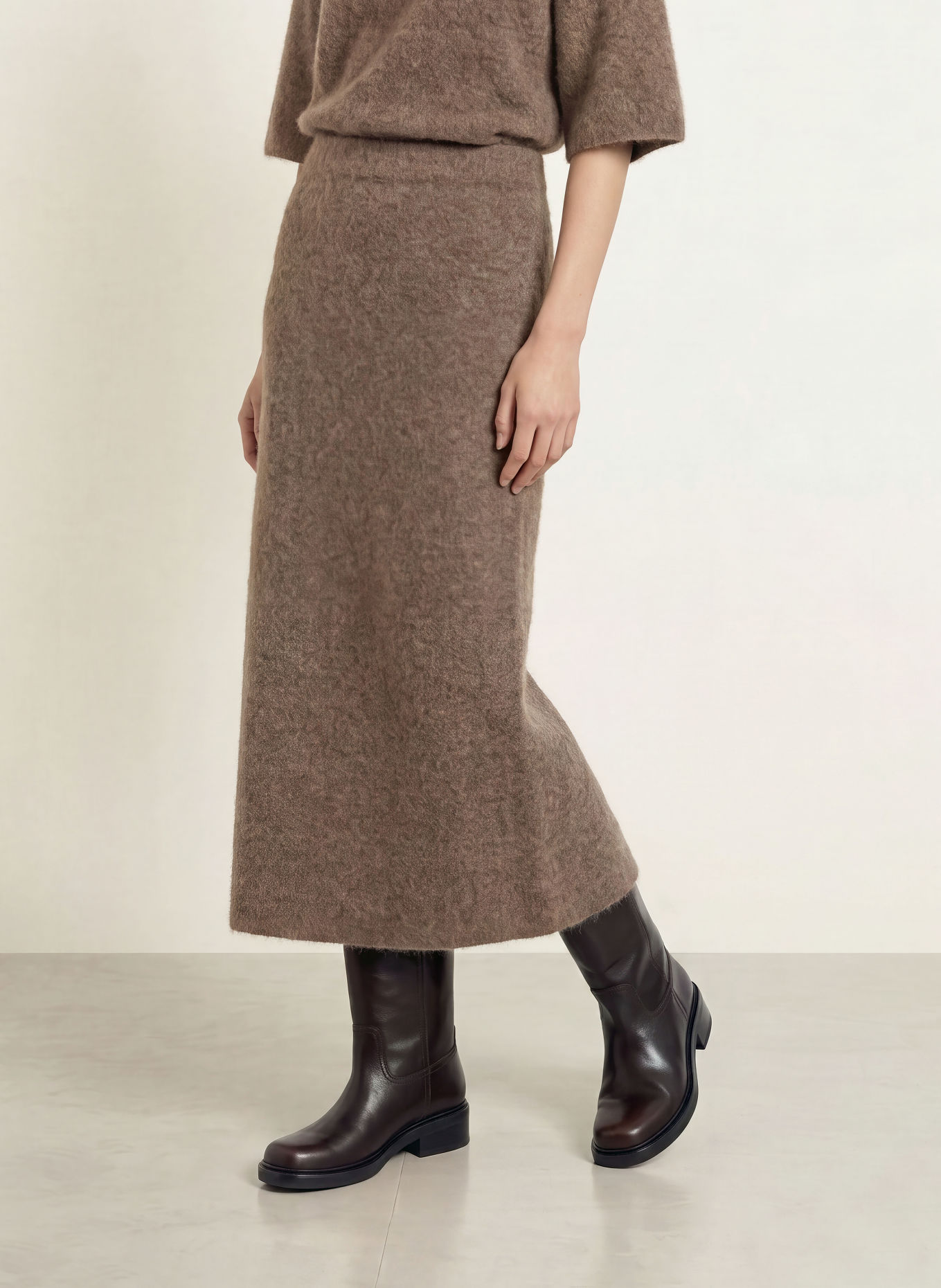 Stylein Gebreide rok NANIE: TAUPE
