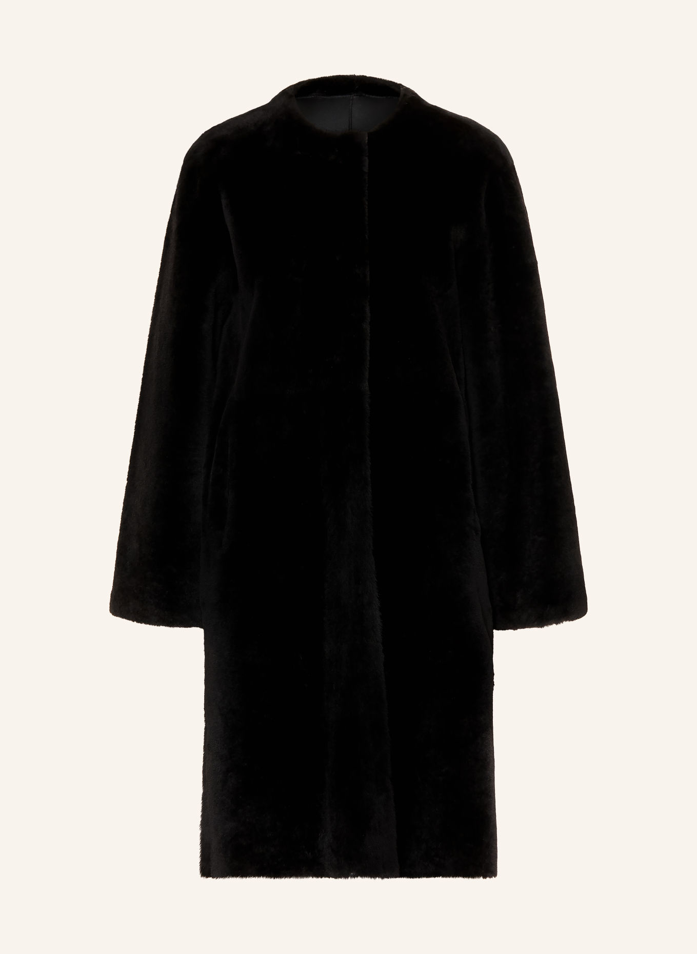 manzoni 24 Reversible leather coat: BLACK