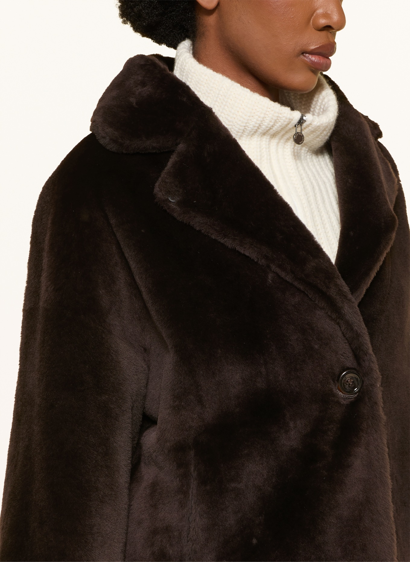 manzoni 24 Reversible leather jacket: DARK BROWN