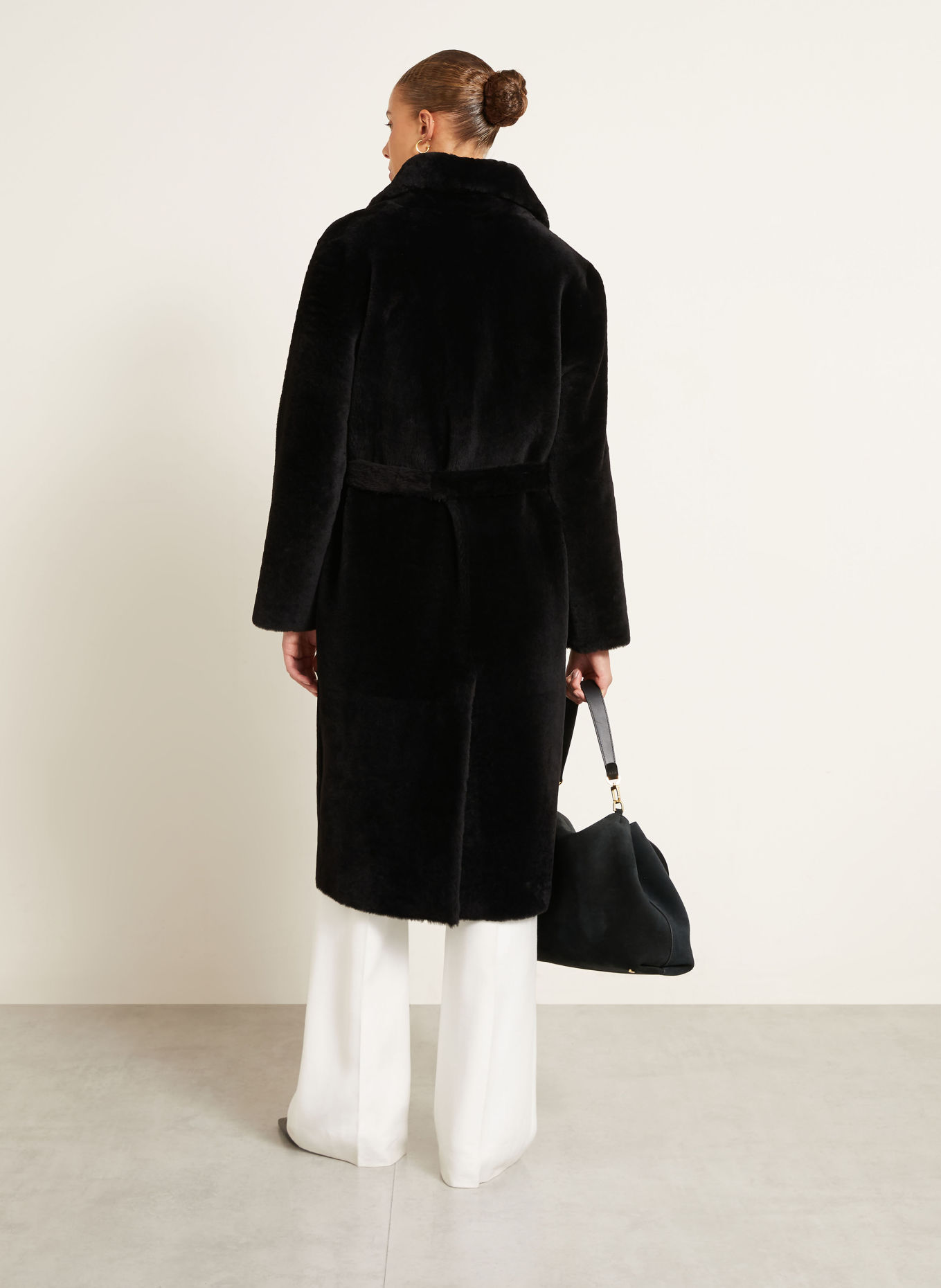 manzoni 24 Reversible leather coat: BLACK