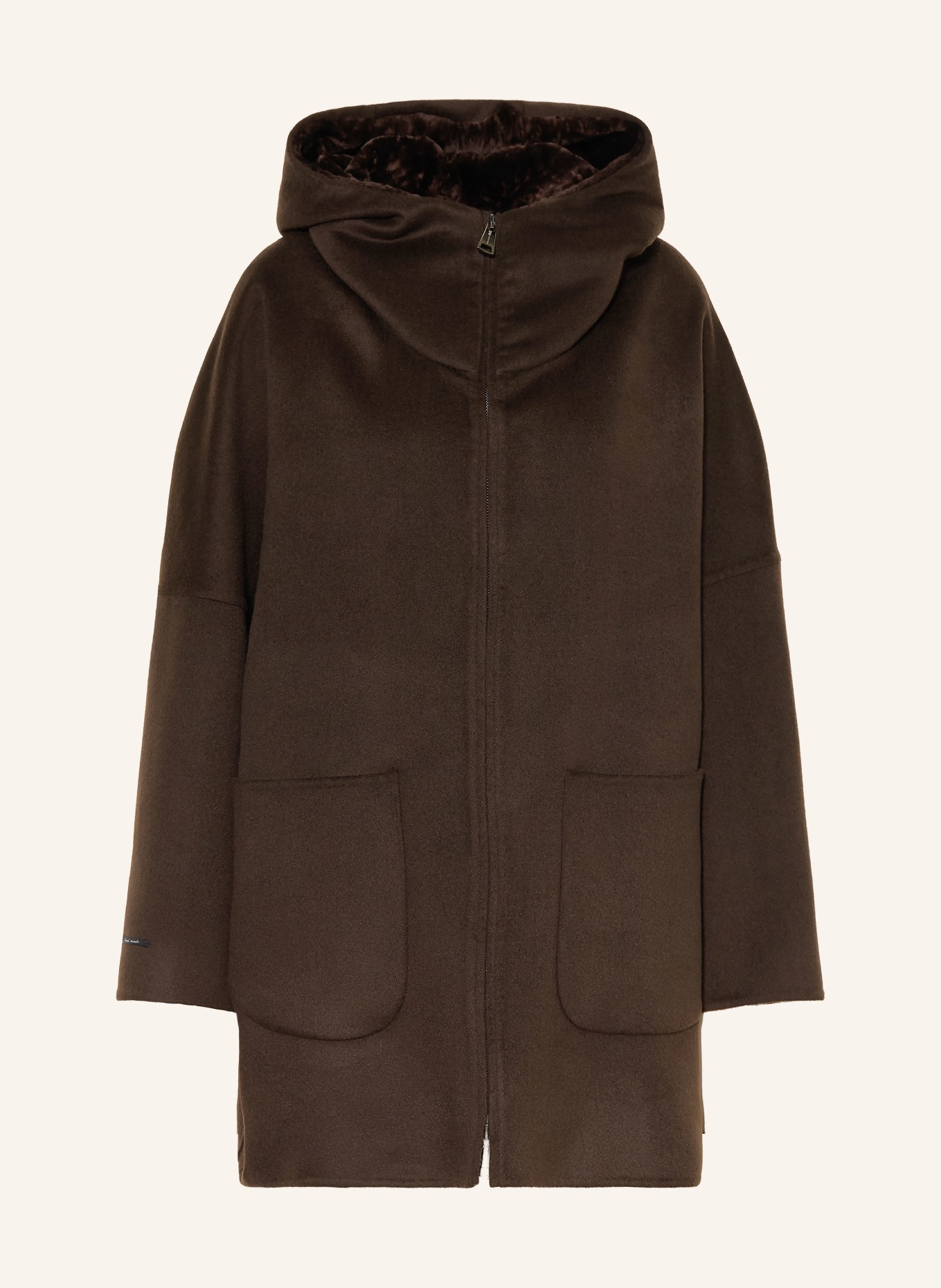 manzoni 24 Wool coat with cashmere: DARK BROWN