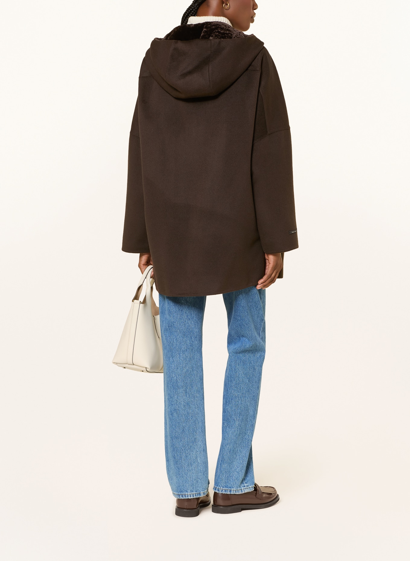 manzoni 24 Wool coat with cashmere: DARK BROWN