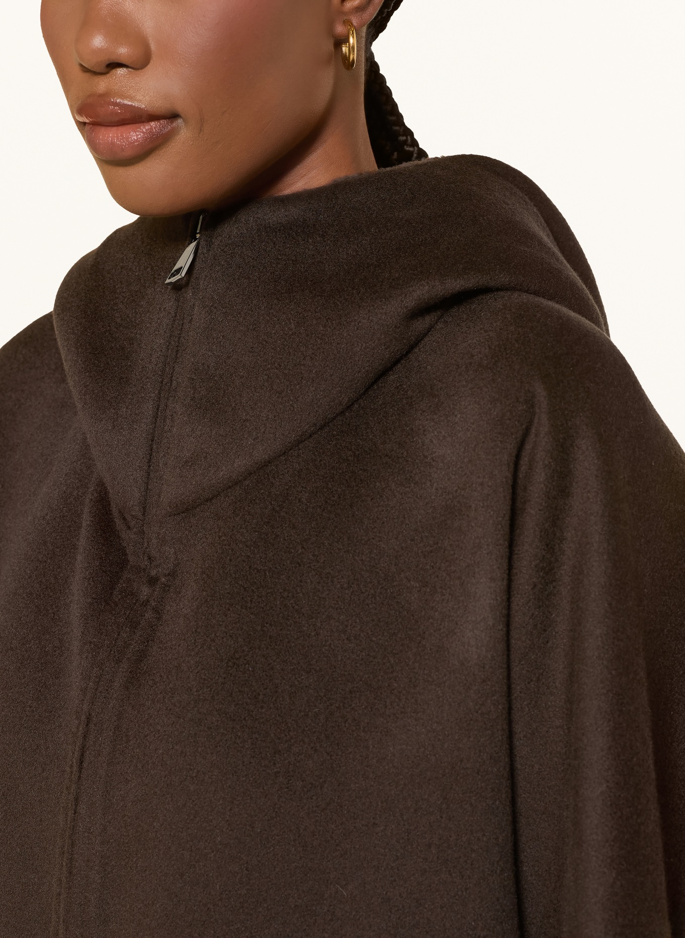 manzoni 24 Wool coat with cashmere: DARK BROWN