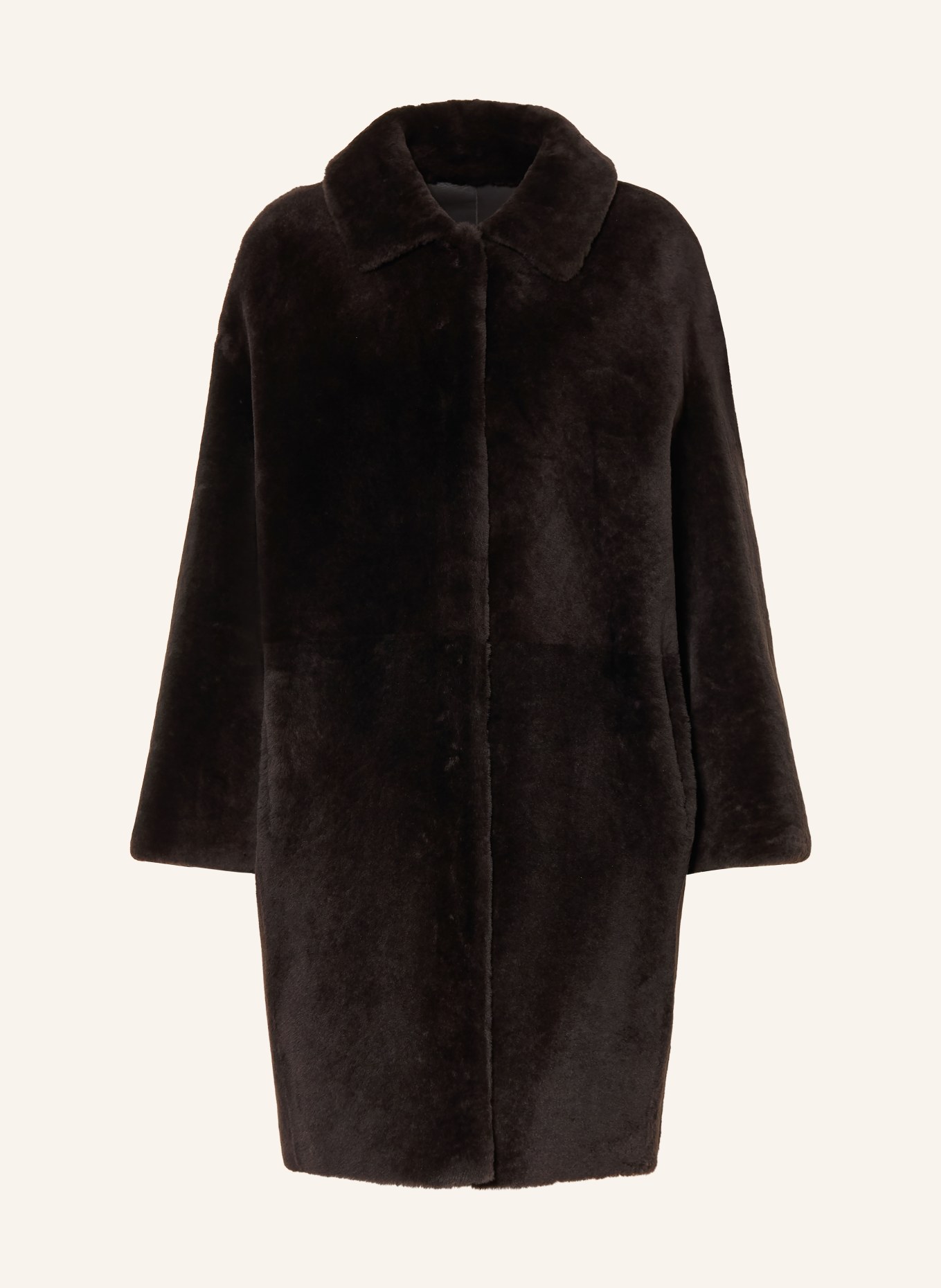 manzoni 24 Reversible leather coat: DARK BROWN