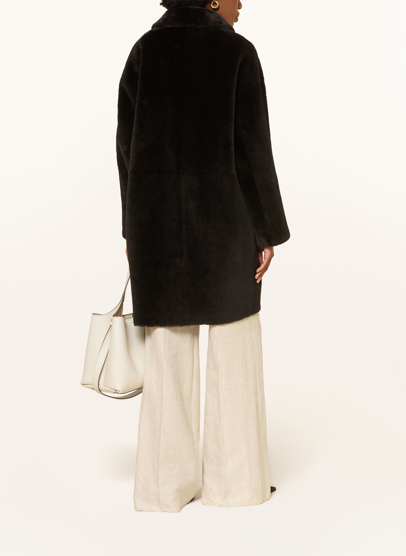 manzoni 24 Reversible leather coat: DARK BROWN