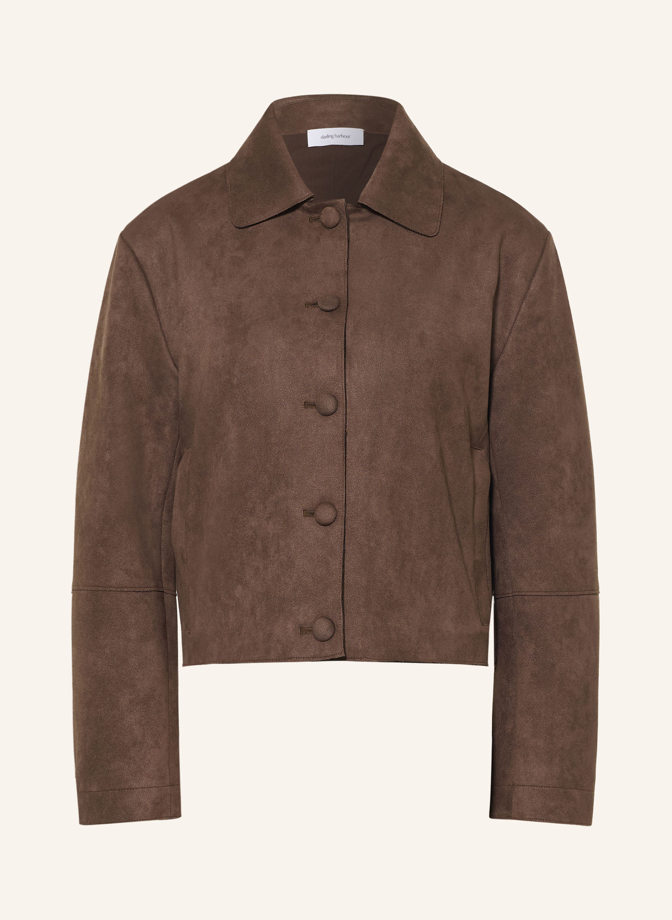 darling harbour Veste boxy aspect cuir: DARK BROWN