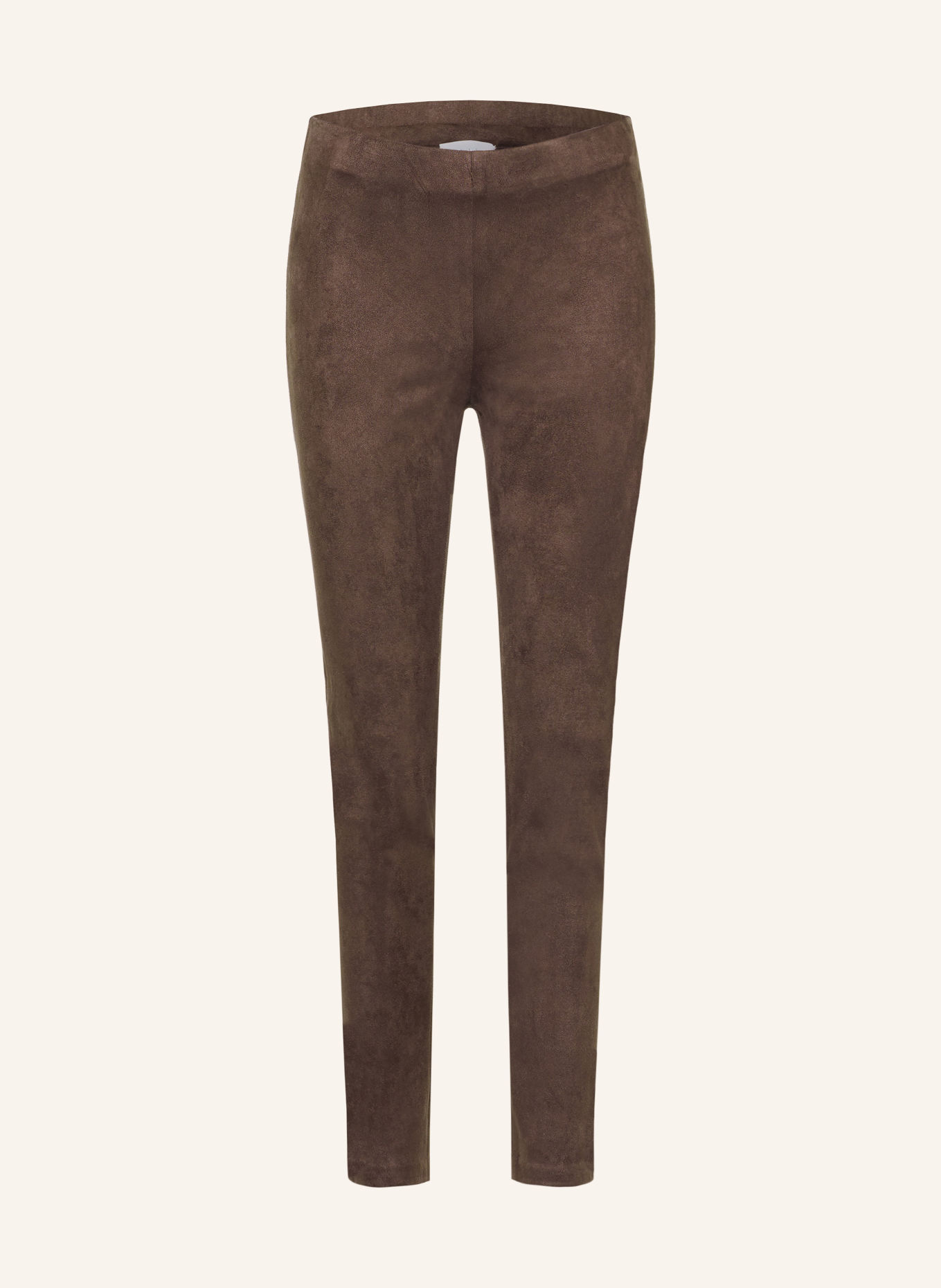 darling harbour Pantalon aspect cuir: DARK BROWN