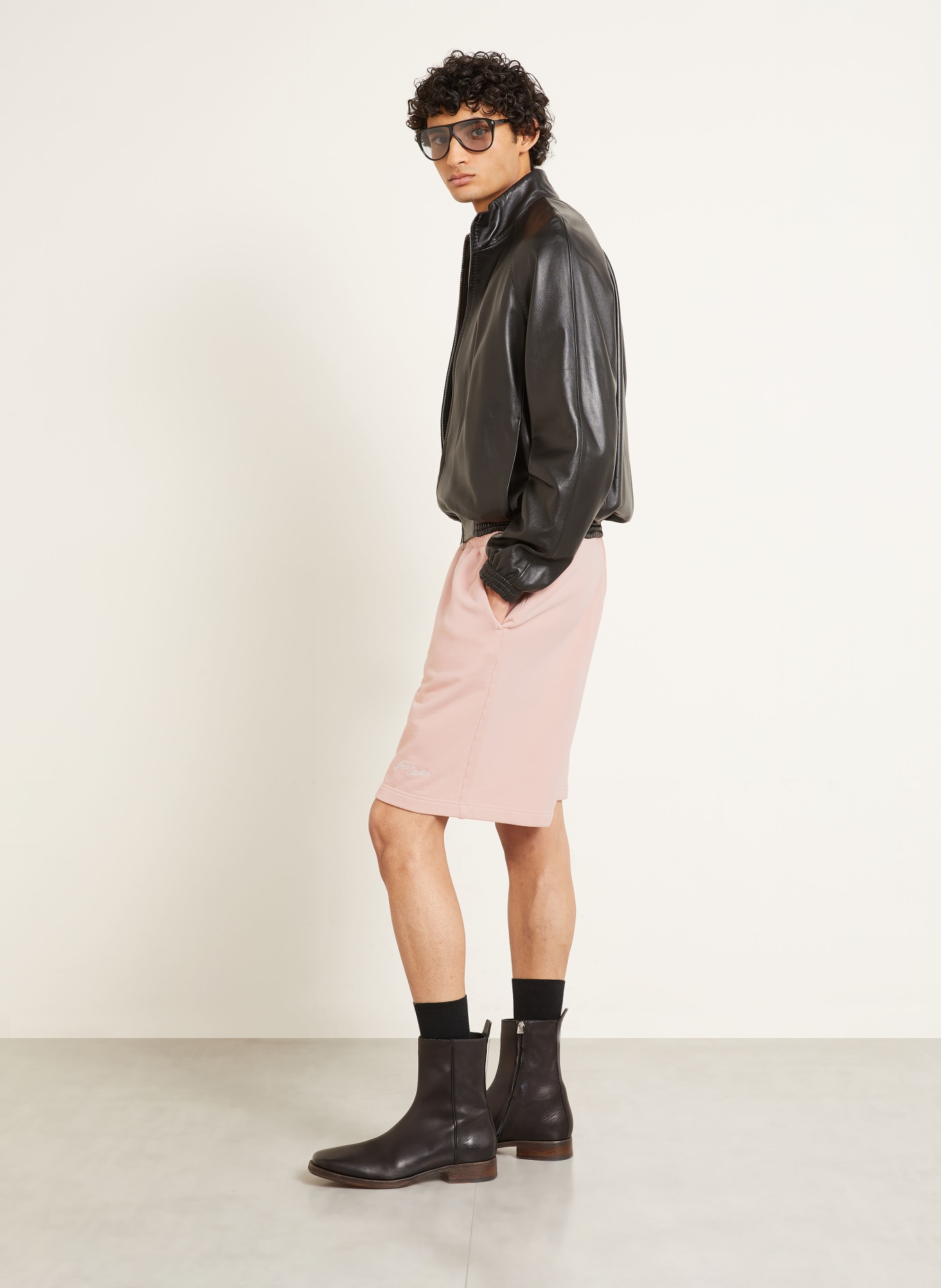 Acne Studios Short en molleton: ROSE CLAIR