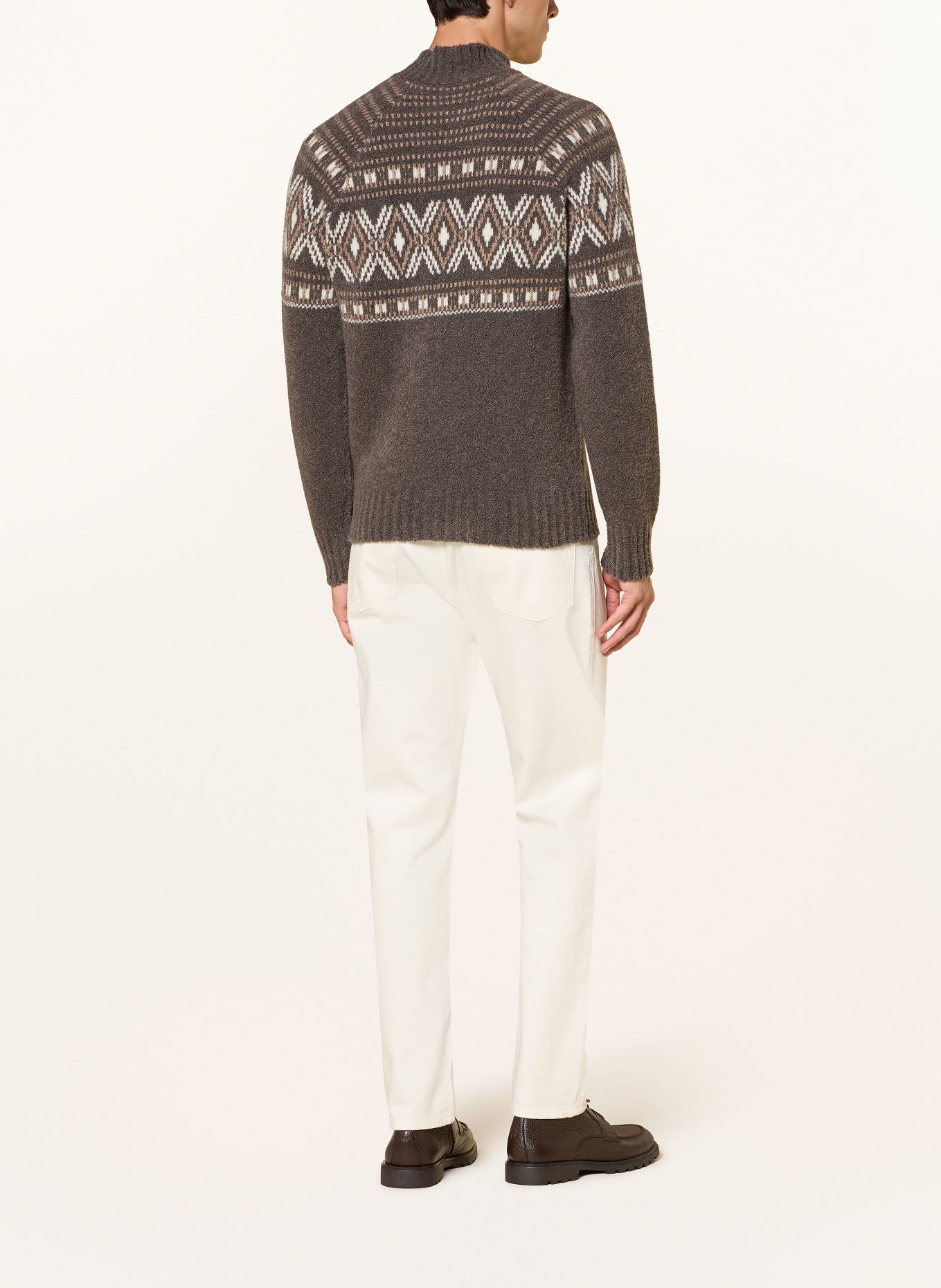 GRAN SASSO Sweater: TAUPE / BROWN / ECRU