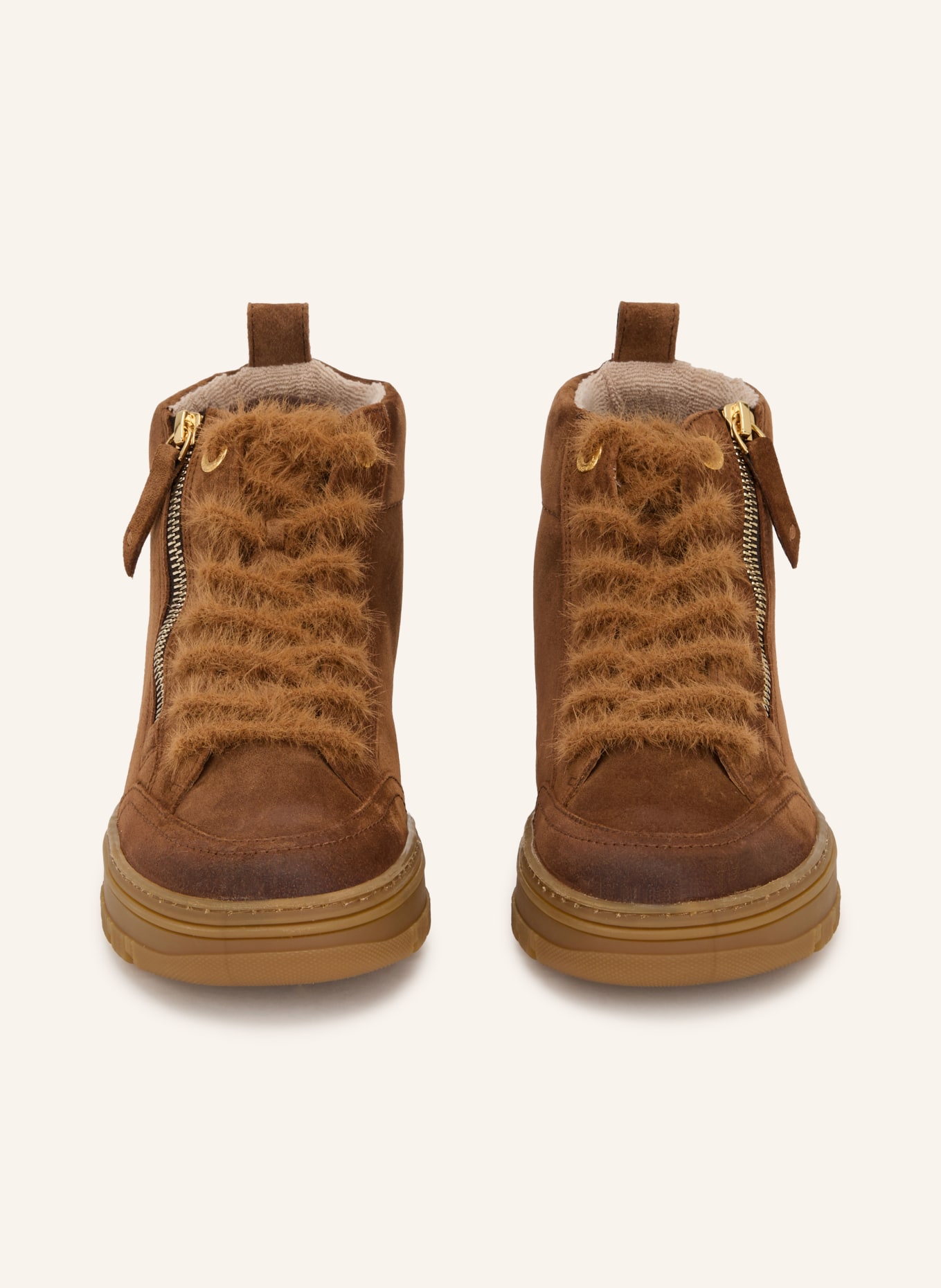 paul green High-top sneakers: BROWN / GOLD