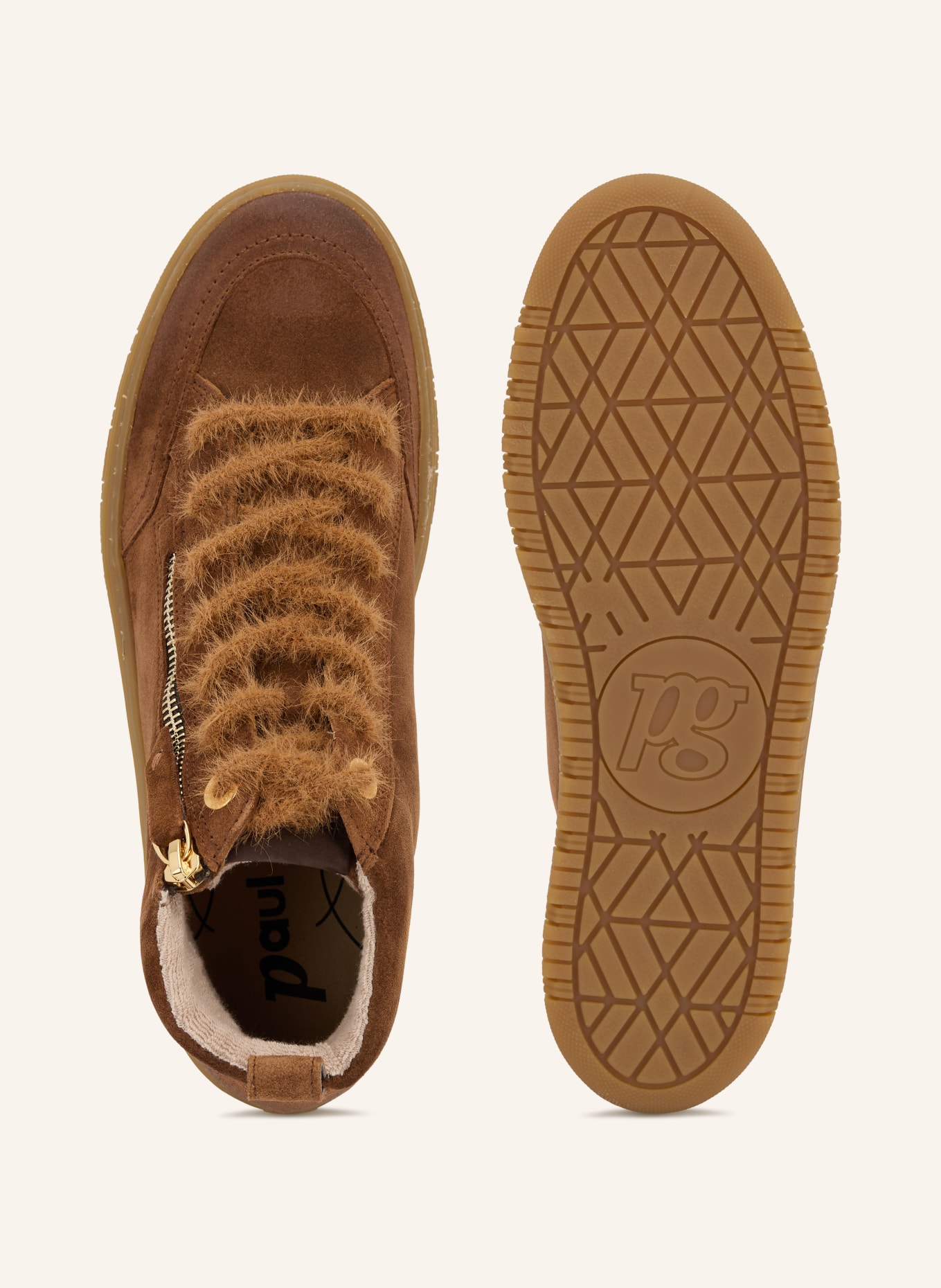 paul green High-top sneakers: BROWN / GOLD