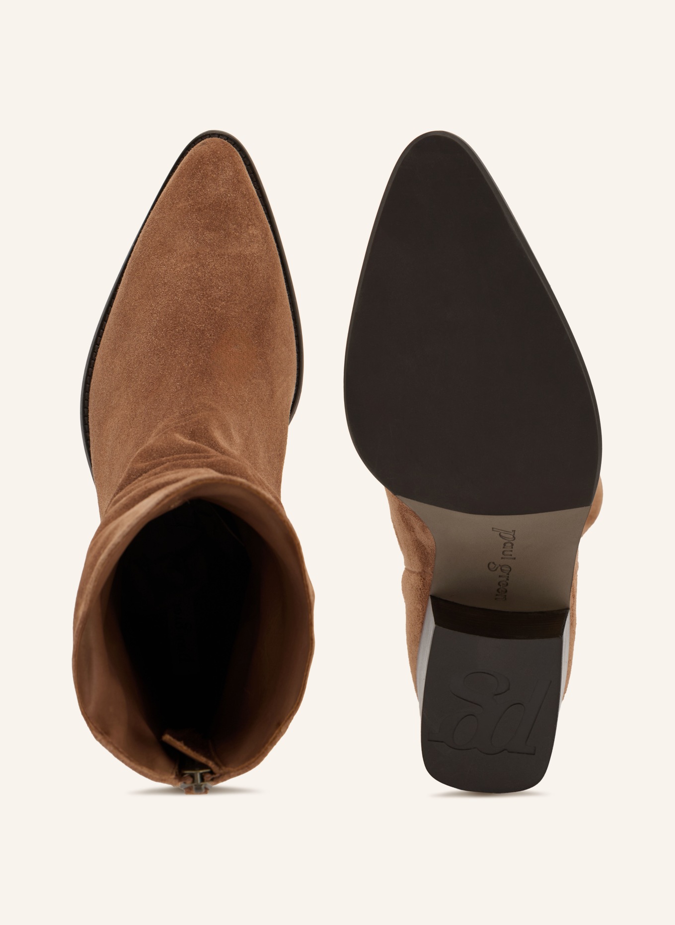 paul green Ankle boots: COGNAC