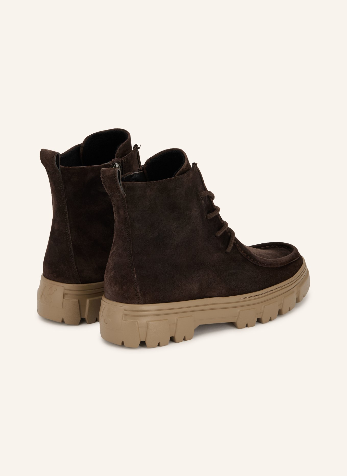 paul green Lace-up boots: DARK BROWN / TAUPE