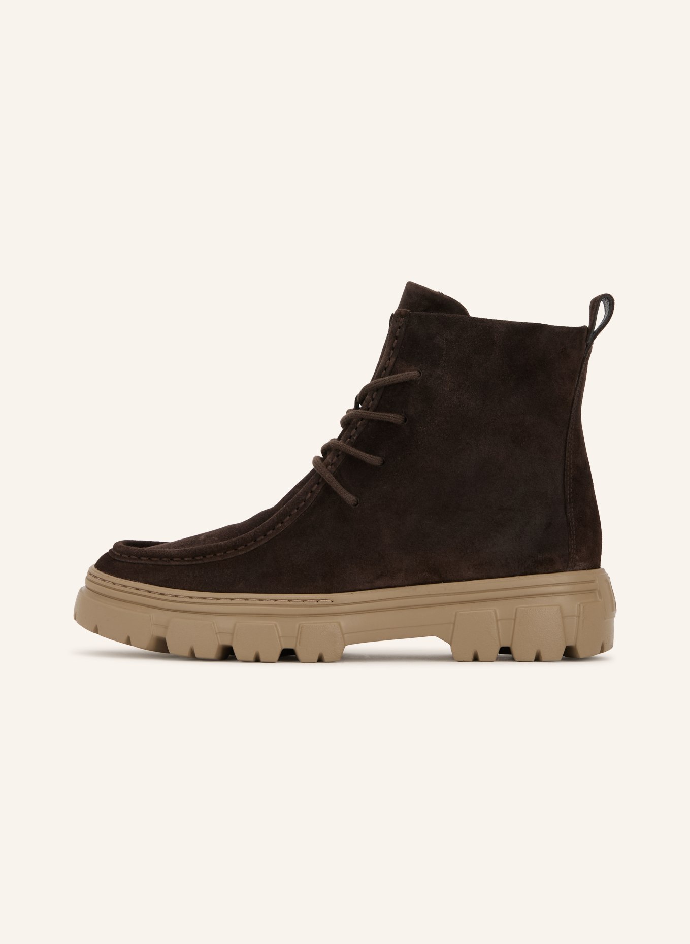 paul green Lace-up boots: DARK BROWN / TAUPE