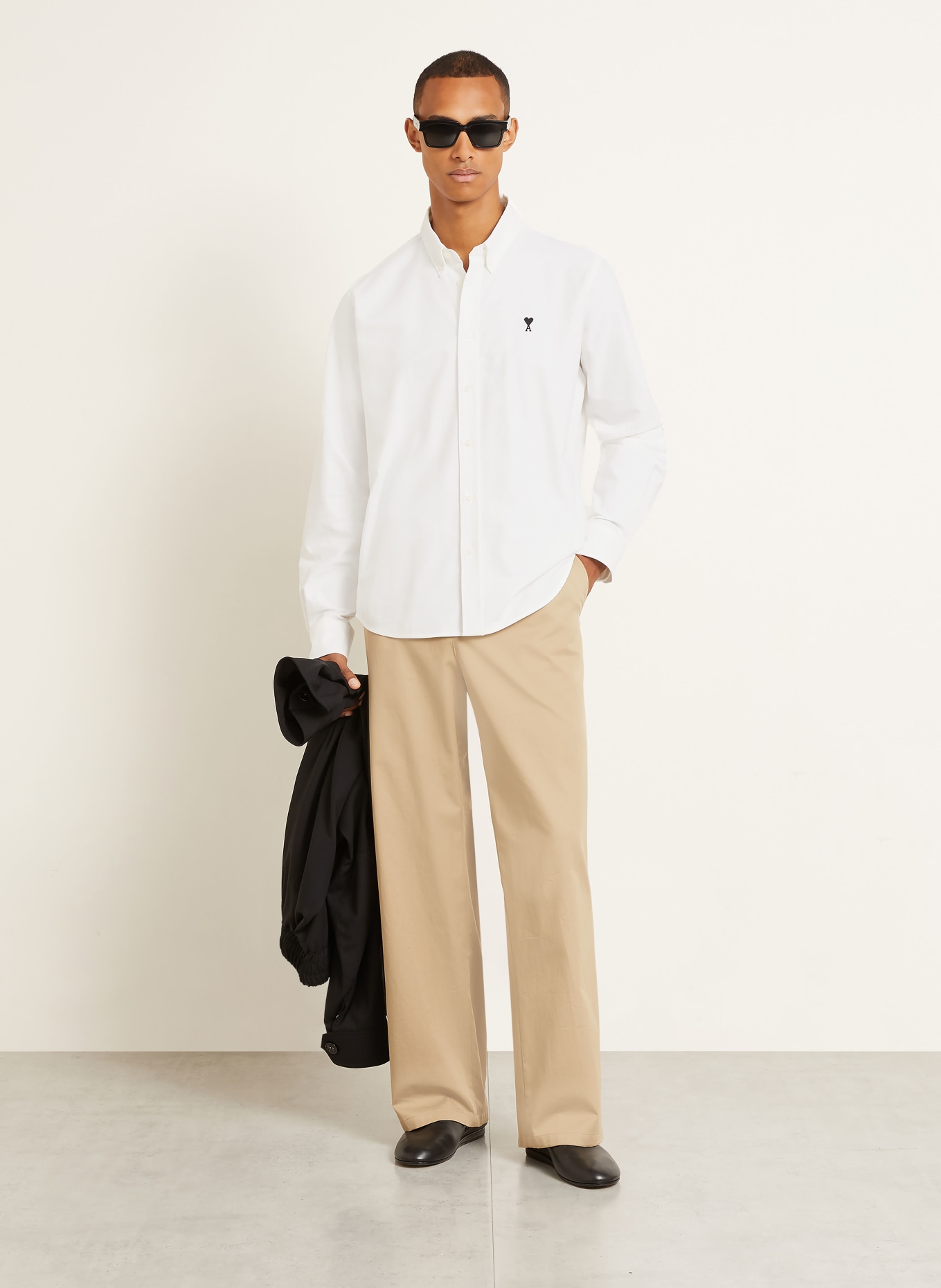 AMI PARIS Oxfordskjorta Comfort Fit: VIT