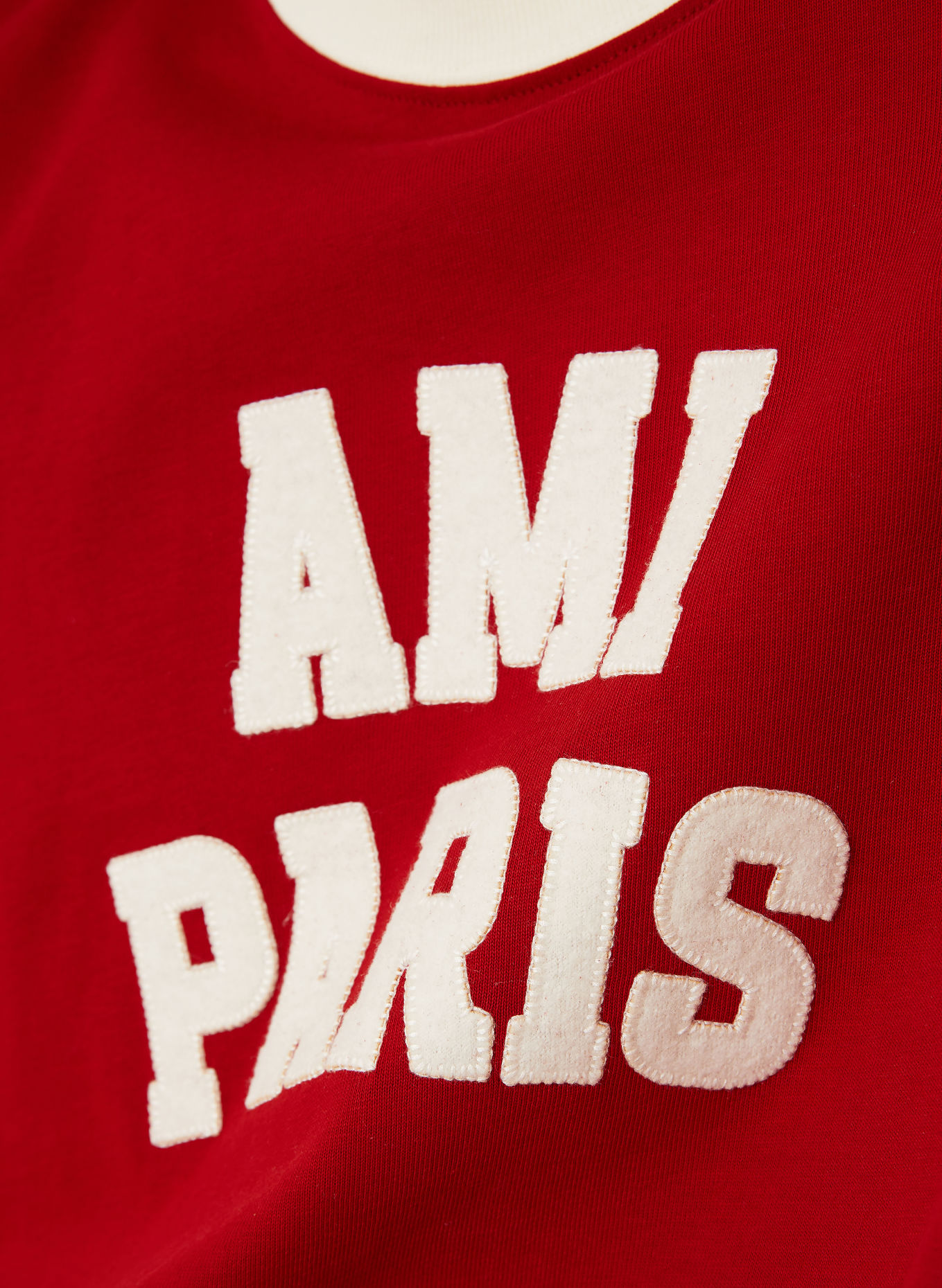 AMI PARIS T-Shirt: ROT / ECRU