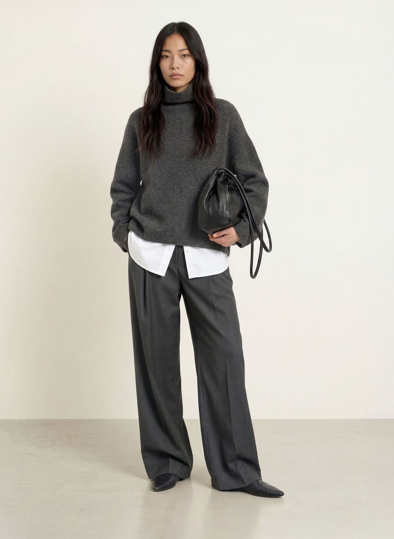 YERSE MIA Turtleneck sweater: DARK GRAY