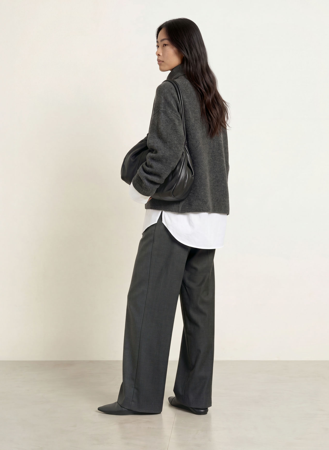 YERSE MIA Turtleneck sweater: DARK GRAY