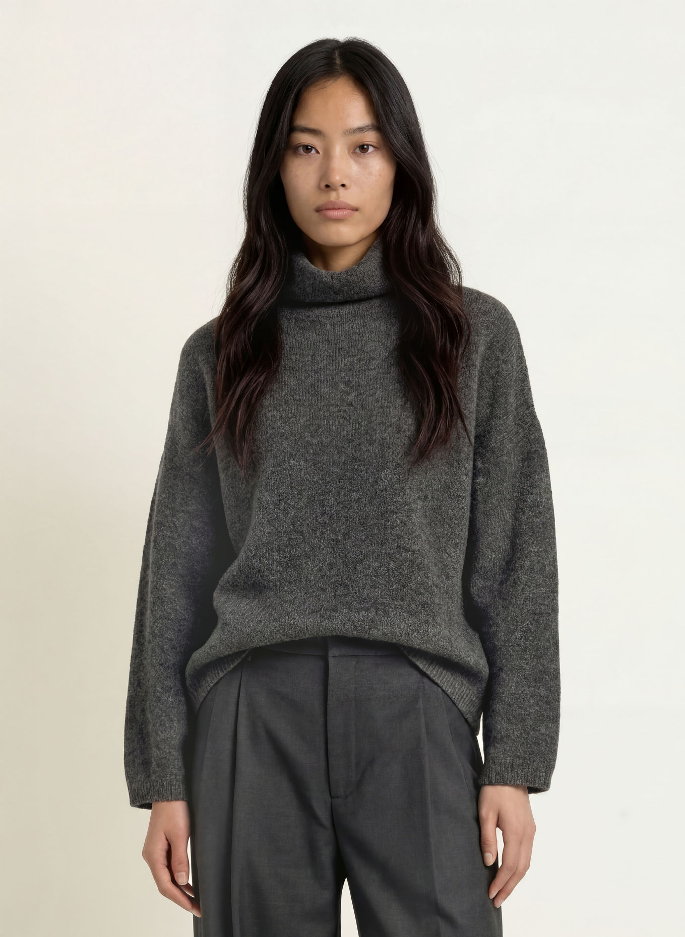 YERSE MIA Turtleneck sweater: DARK GRAY