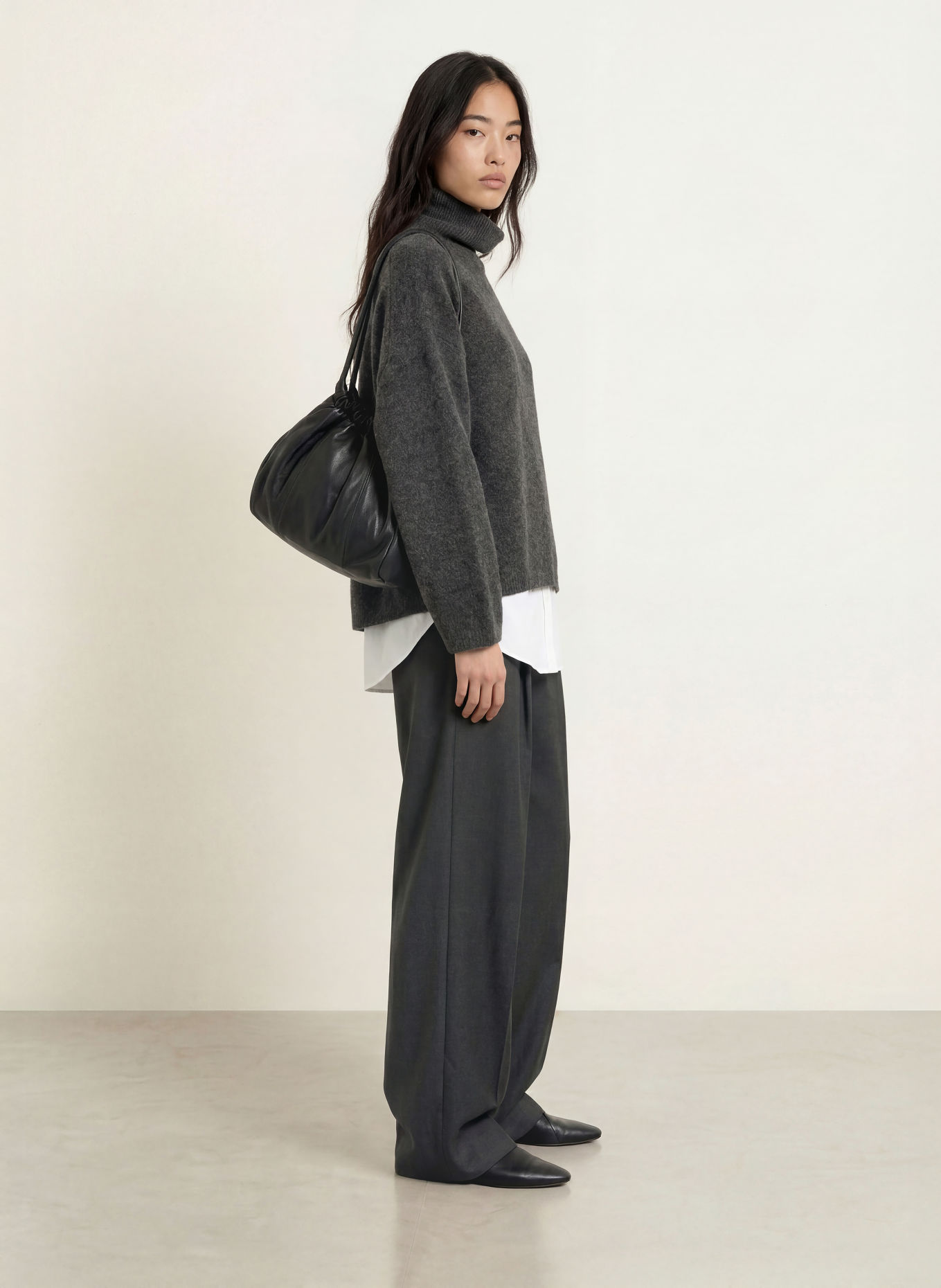 YERSE MIA Turtleneck sweater: DARK GRAY