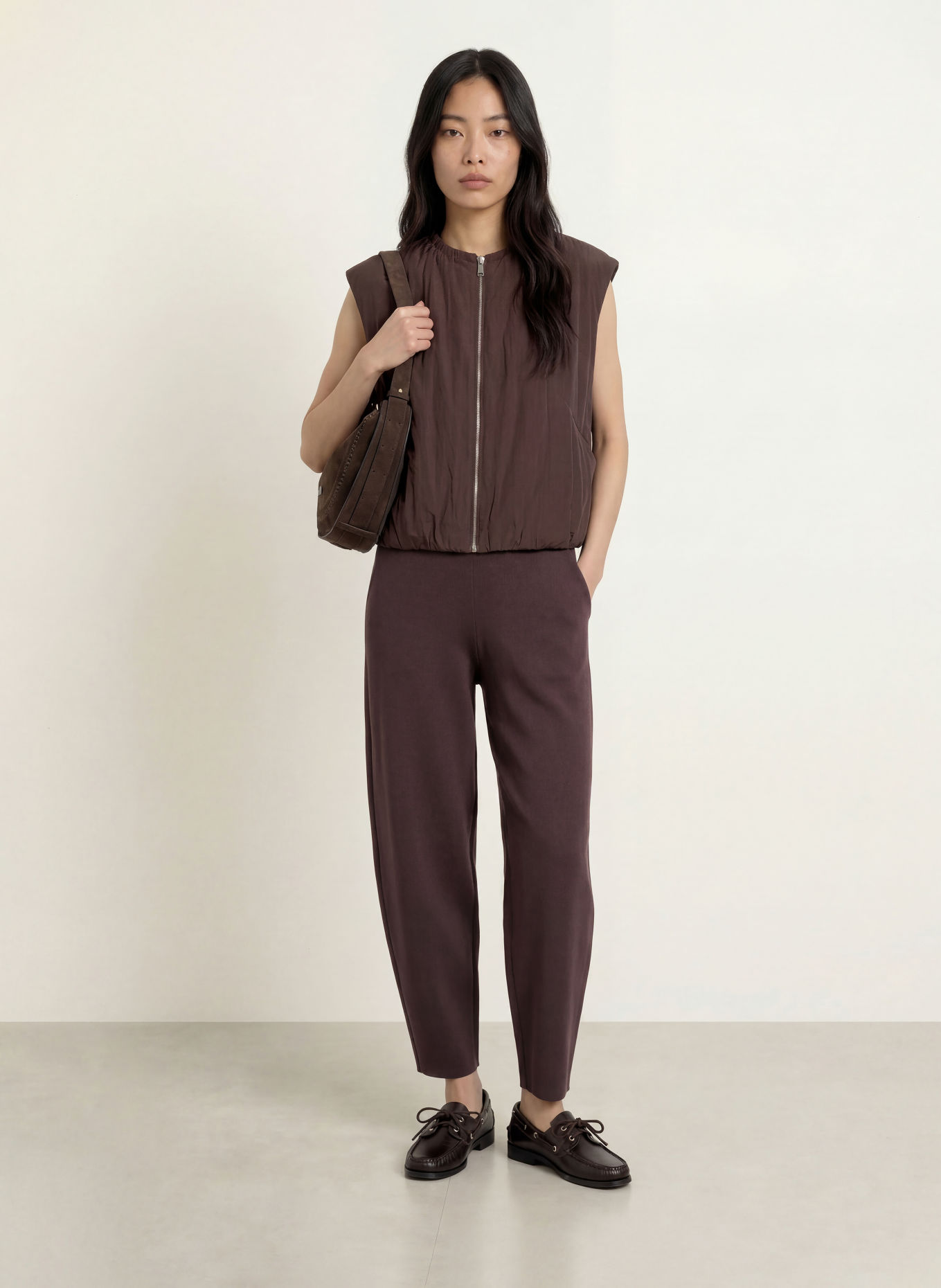 YERSE Sweatpant LAVANDY: MARRON FONCÉ