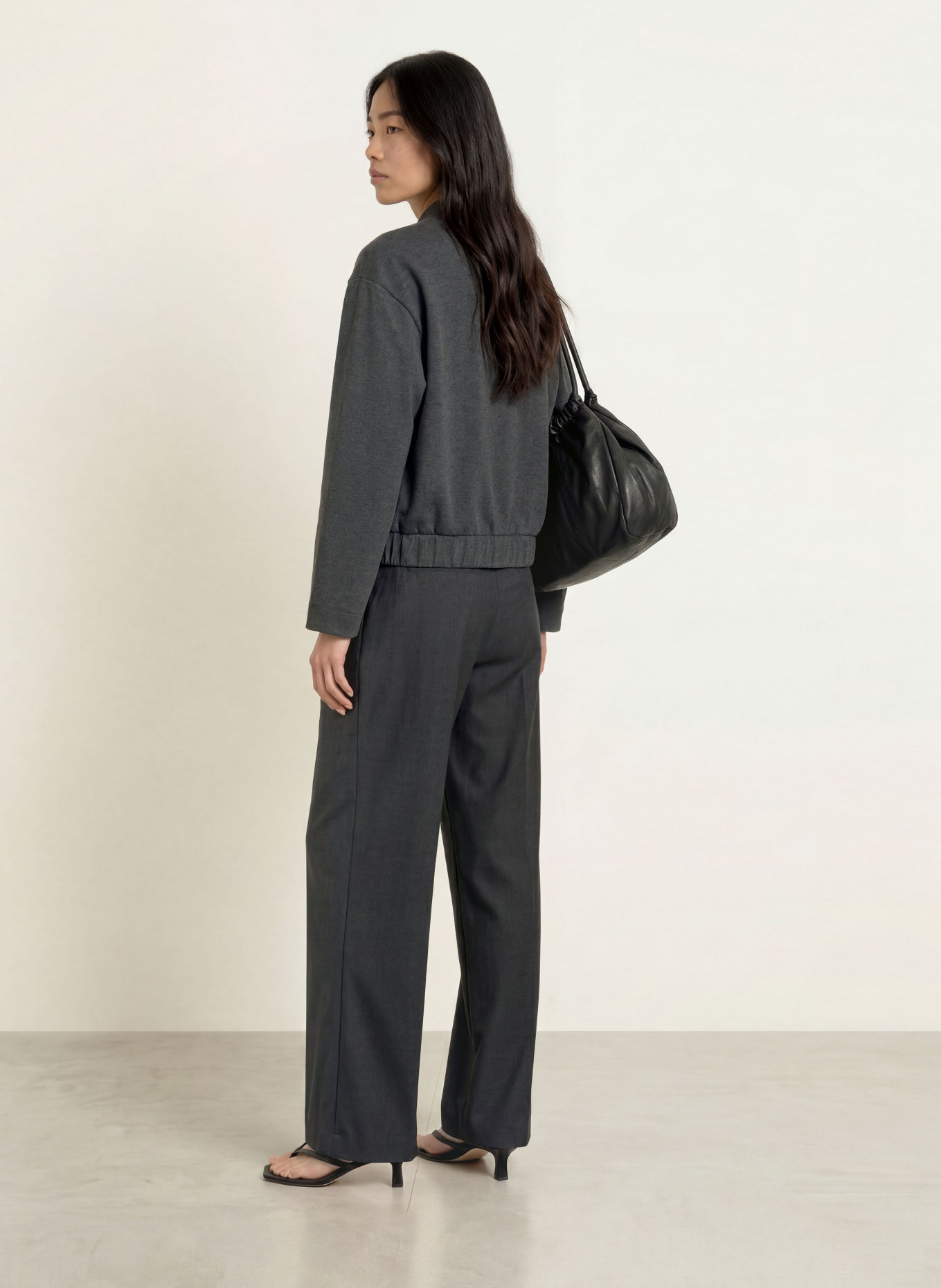 YERSE BARRY Wide-leg trousers: DARK GRAY