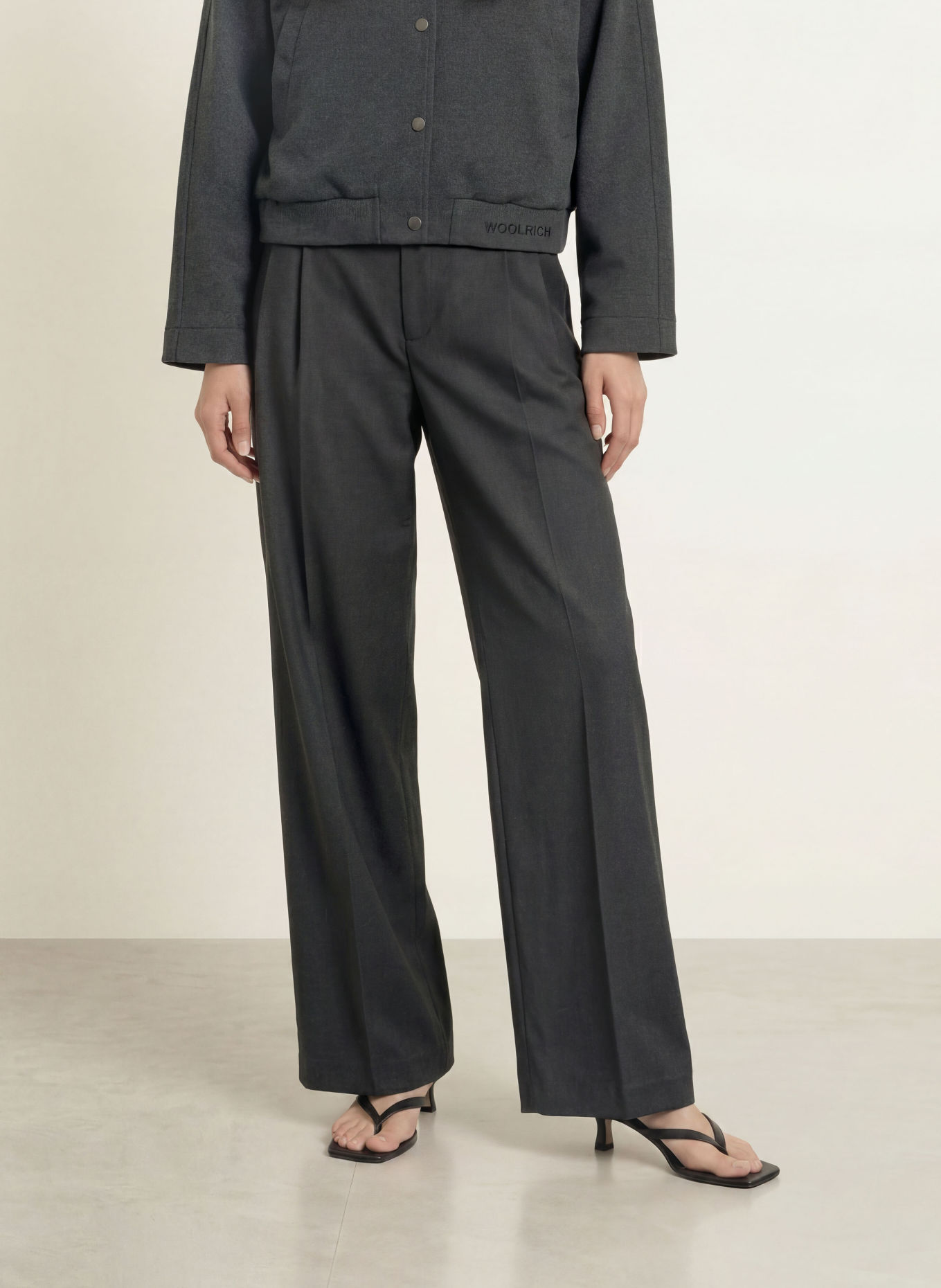 YERSE BARRY Wide-leg trousers: DARK GRAY