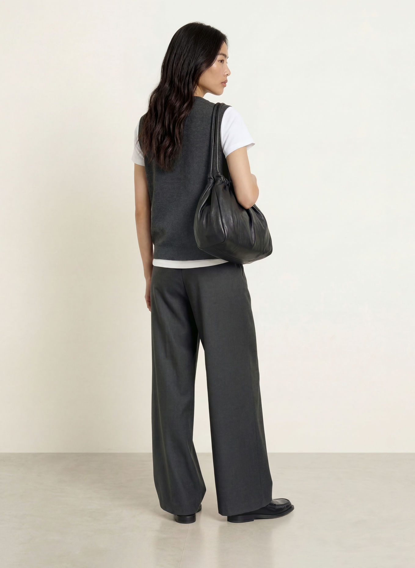 YERSE ROSI Knit Vest: DARK GRAY