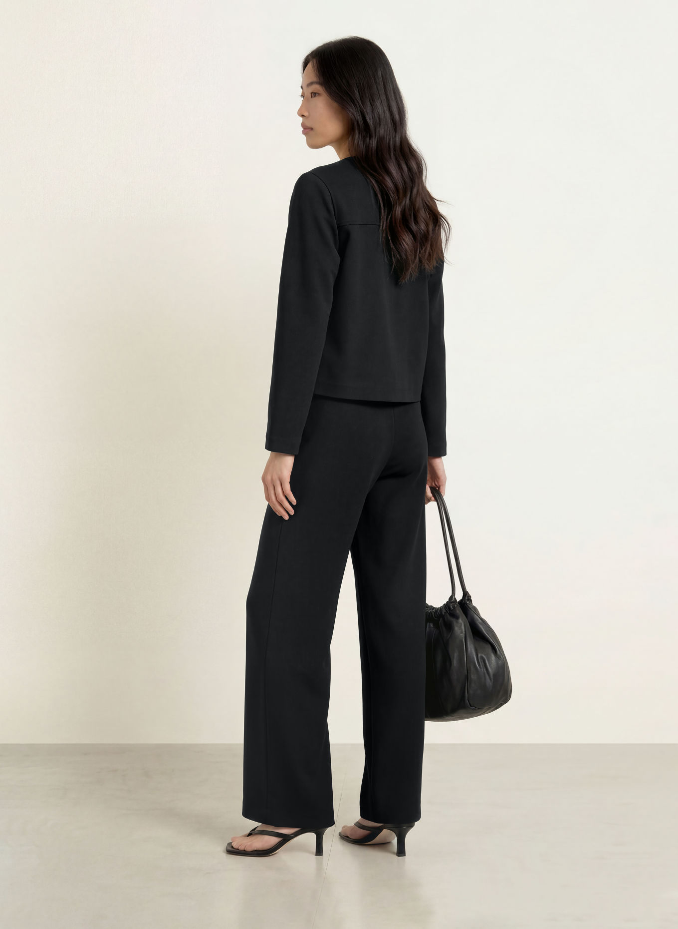 YERSE SIMONE Wide-leg trousers: BLACK