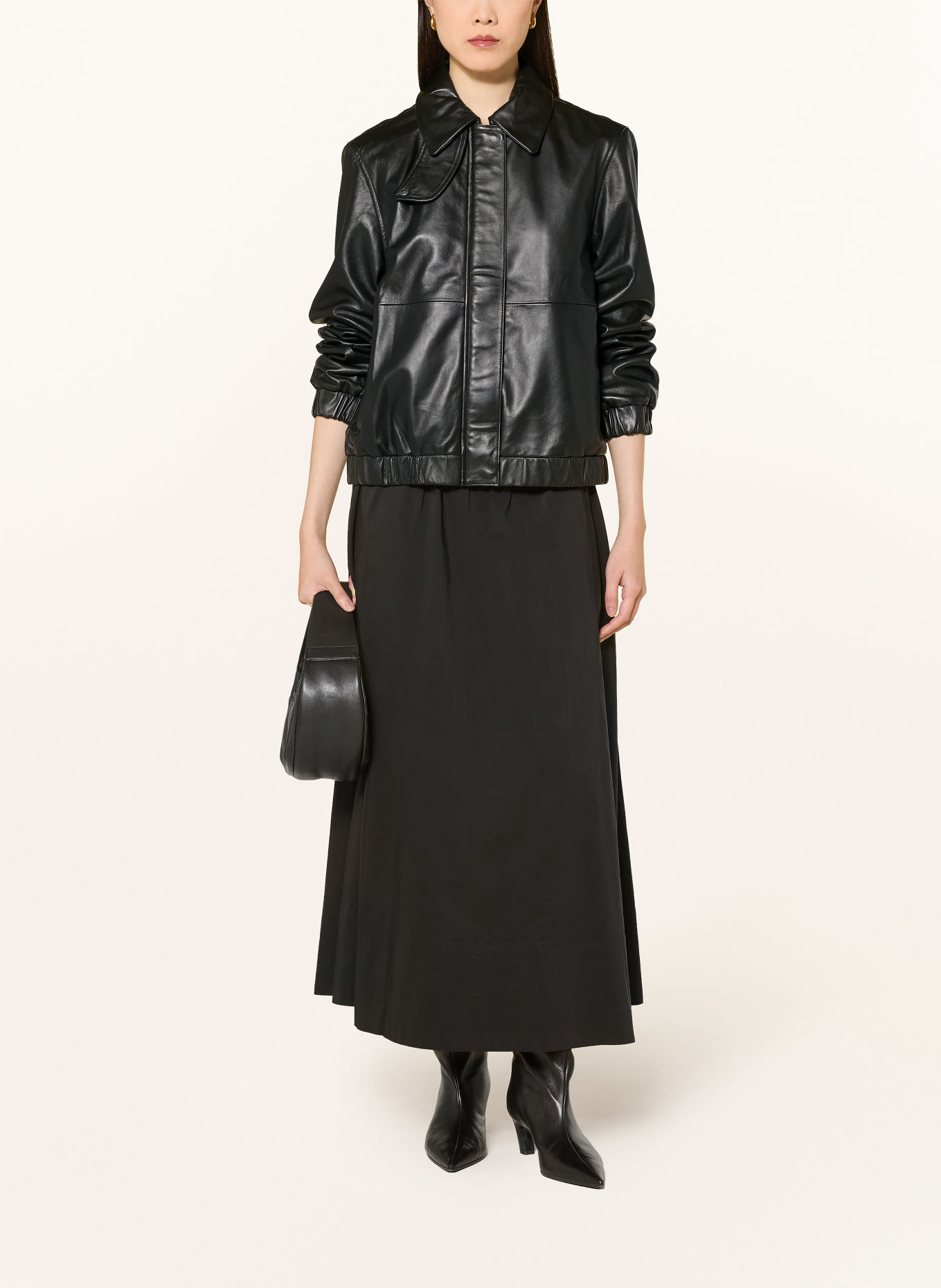 YERSE BAMBIA Leather Jacket: DARK BROWN