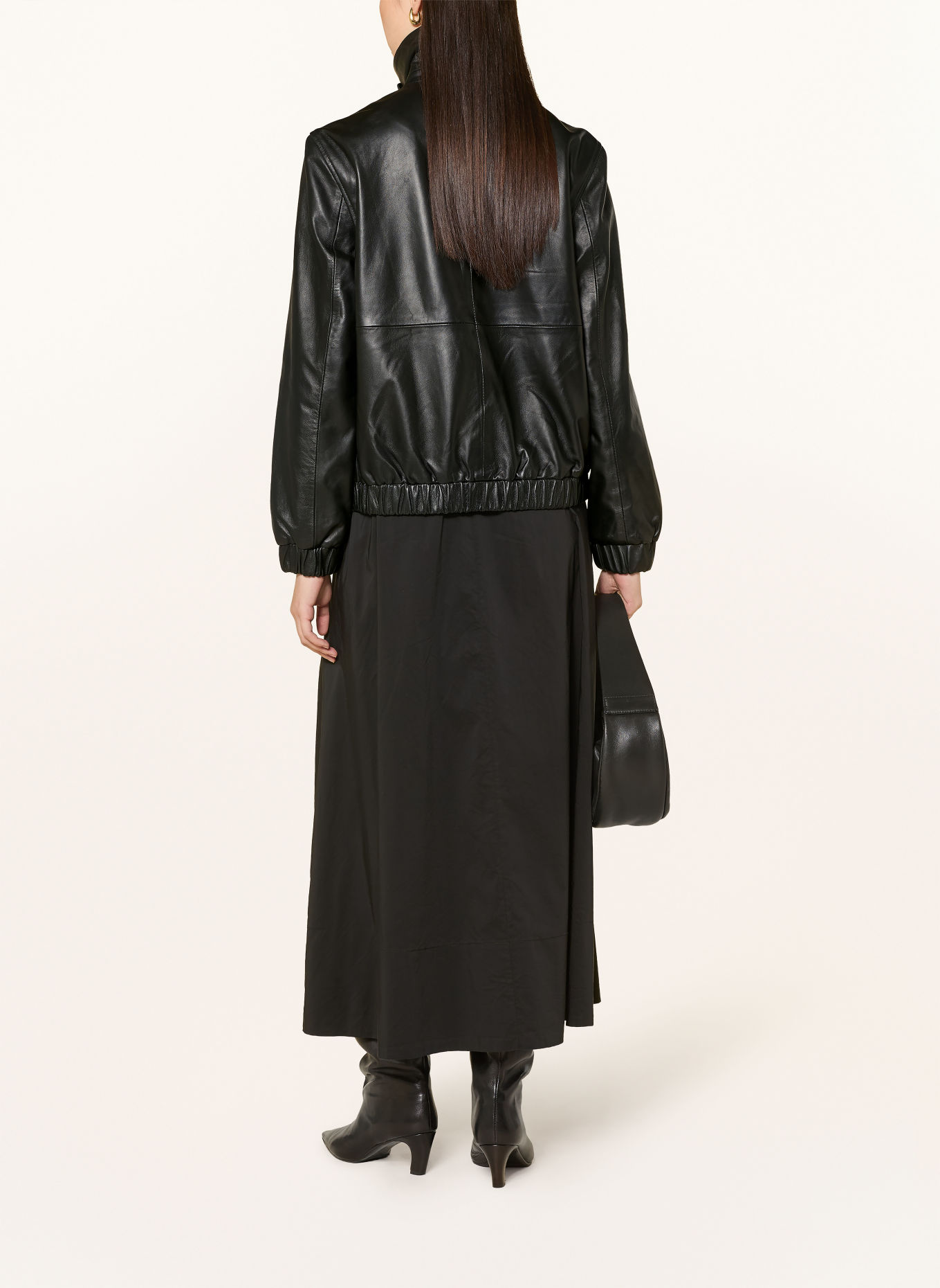 YERSE BAMBIA Leather Jacket: DARK BROWN