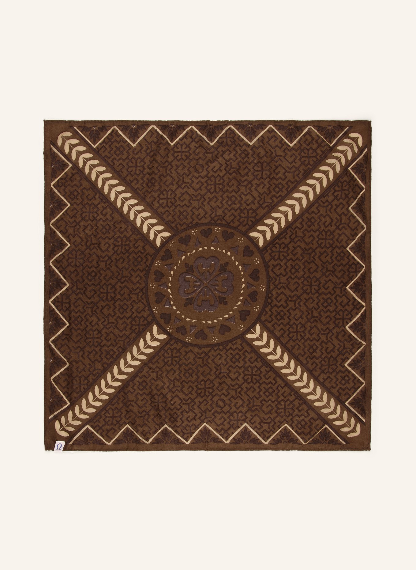 PURSCHOEN Cashmere Scarf: BROWN / LIGHT BROWN / DARK BROWN