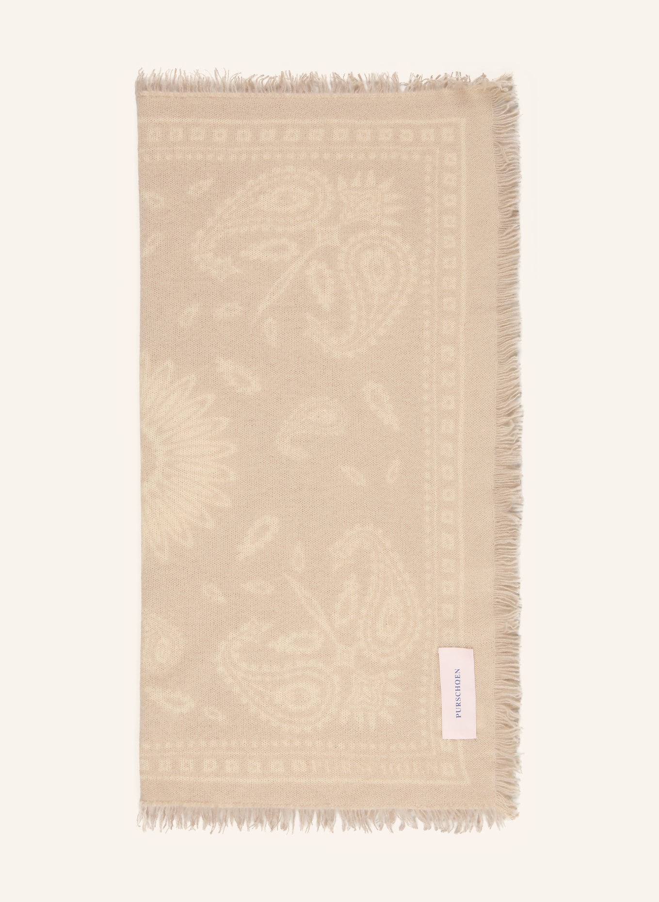 PURSCHOEN Cashmere-Tuch: HELLGRAU / CREME