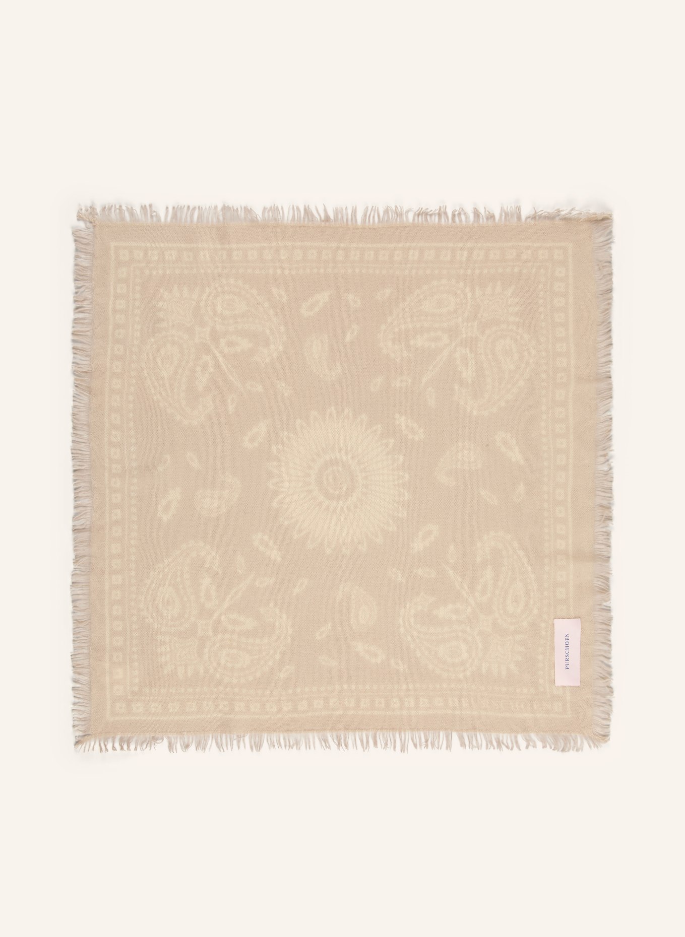 PURSCHOEN Cashmere-Tuch: HELLGRAU / CREME