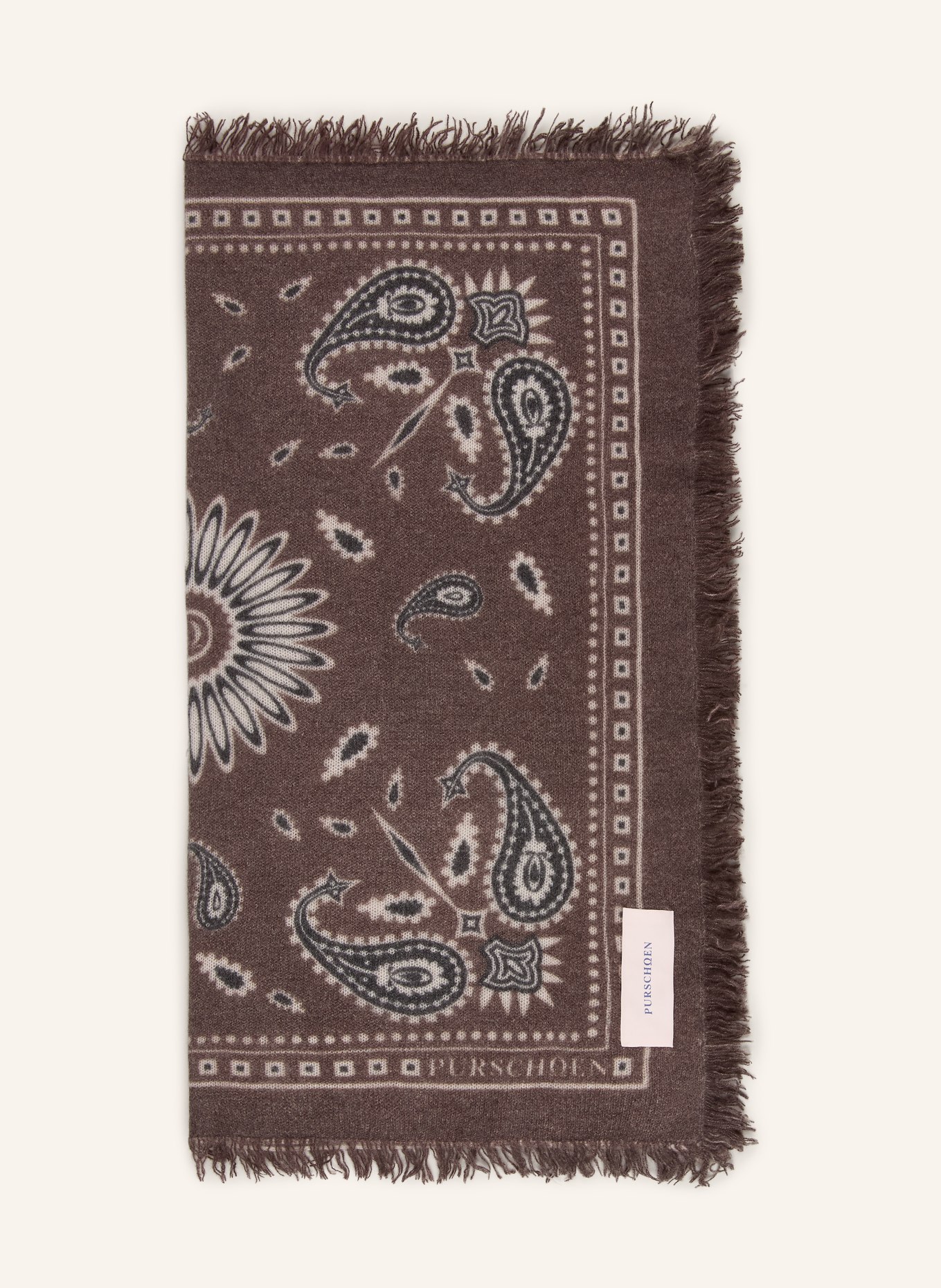 PURSCHOEN Cashmere Scarf: TAUPE / CREAM / BLUE GRAY