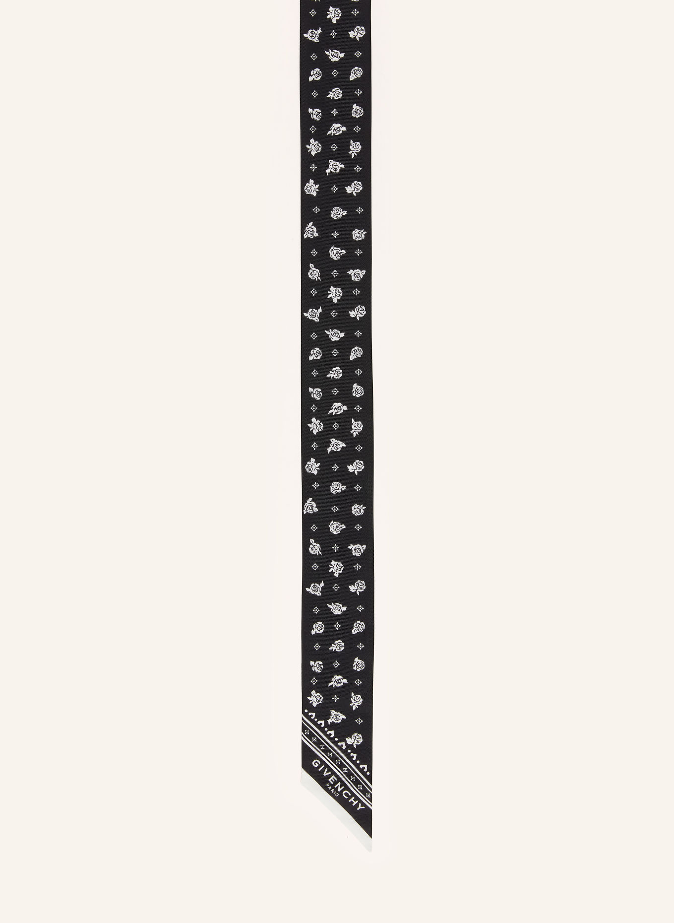 GIVENCHY Silk scarf: BLACK / WHITE