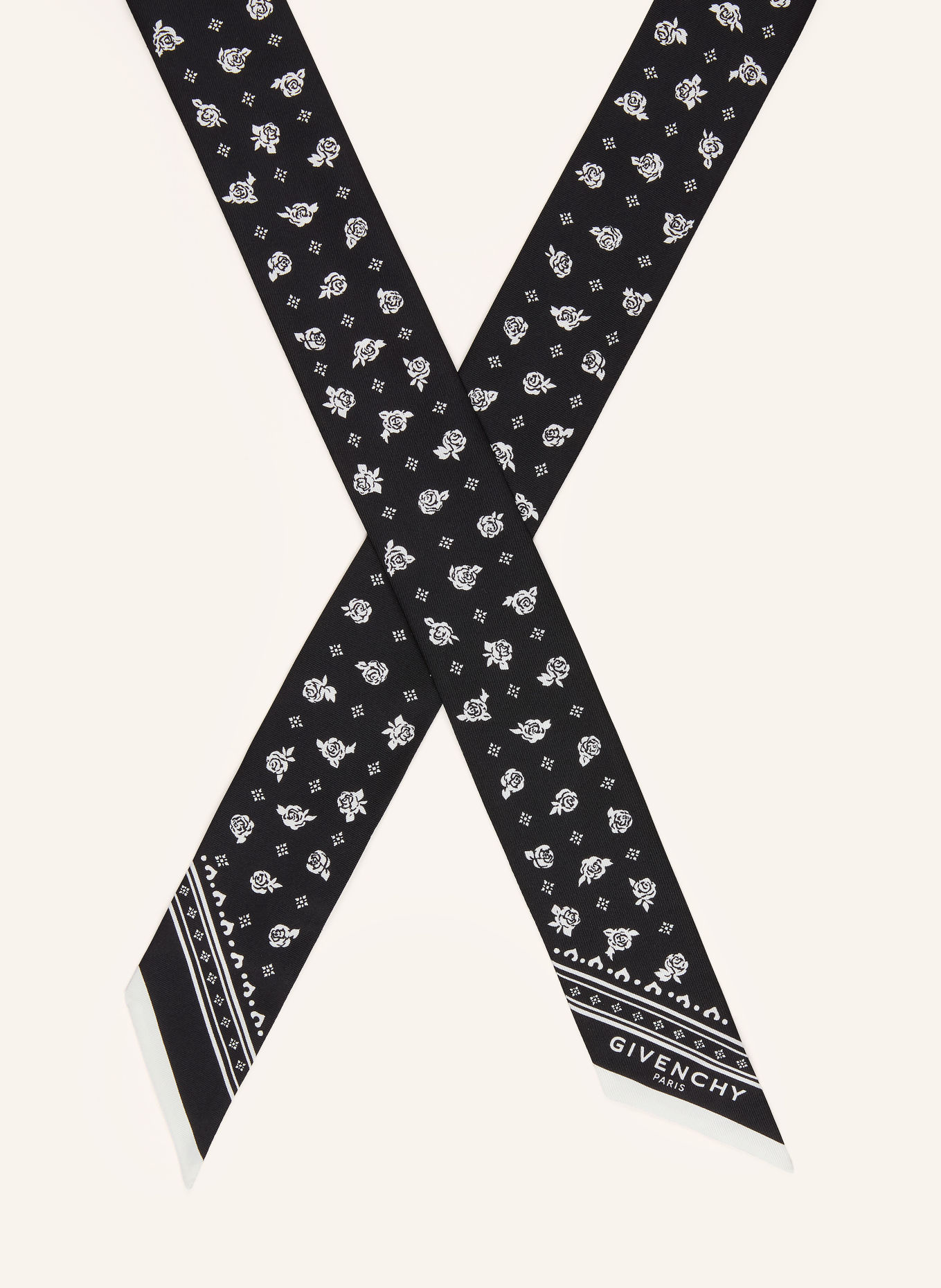GIVENCHY Silk scarf: BLACK / WHITE