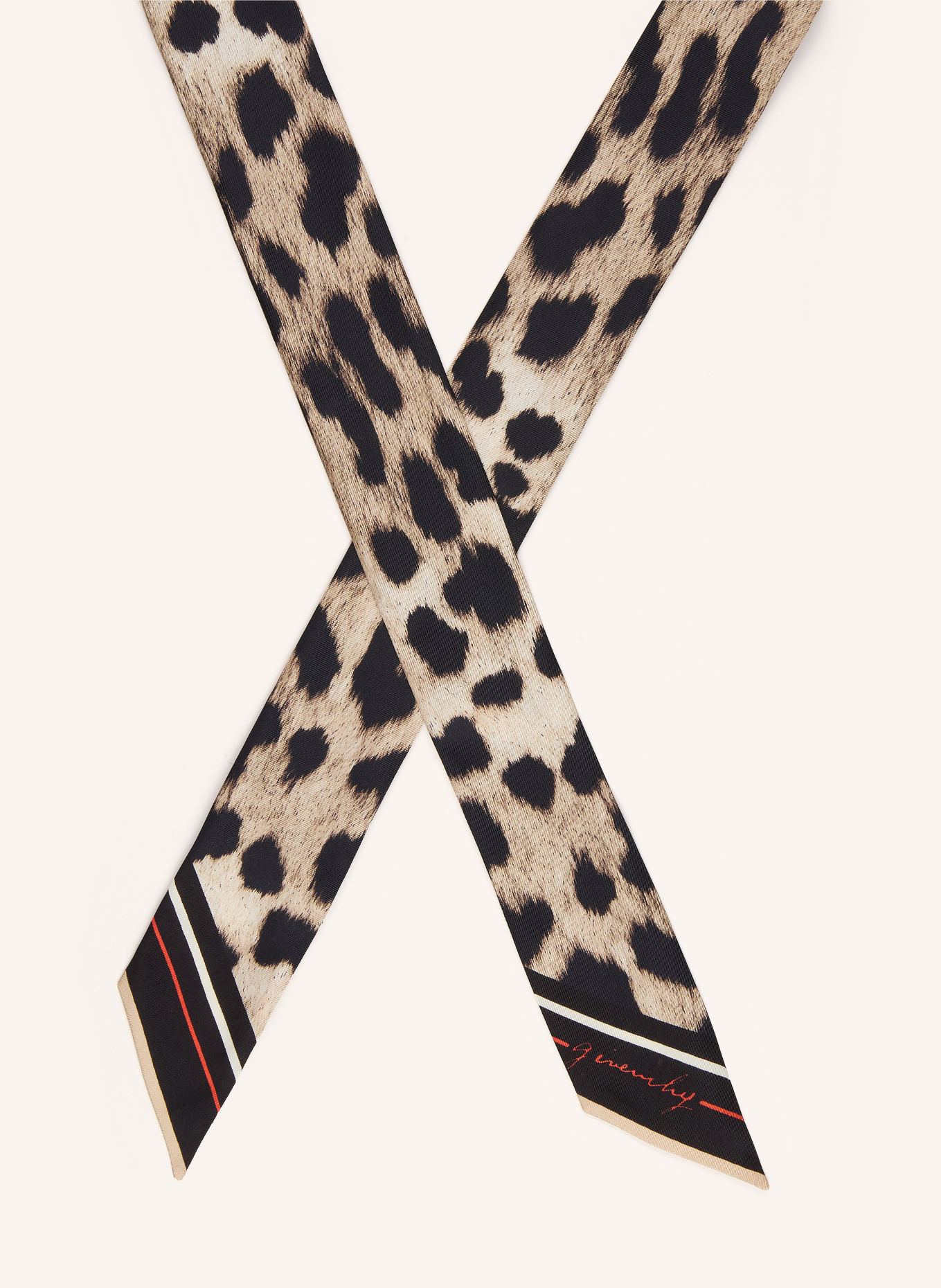 GIVENCHY Silk scarf: BEIGE / RED / BLACK