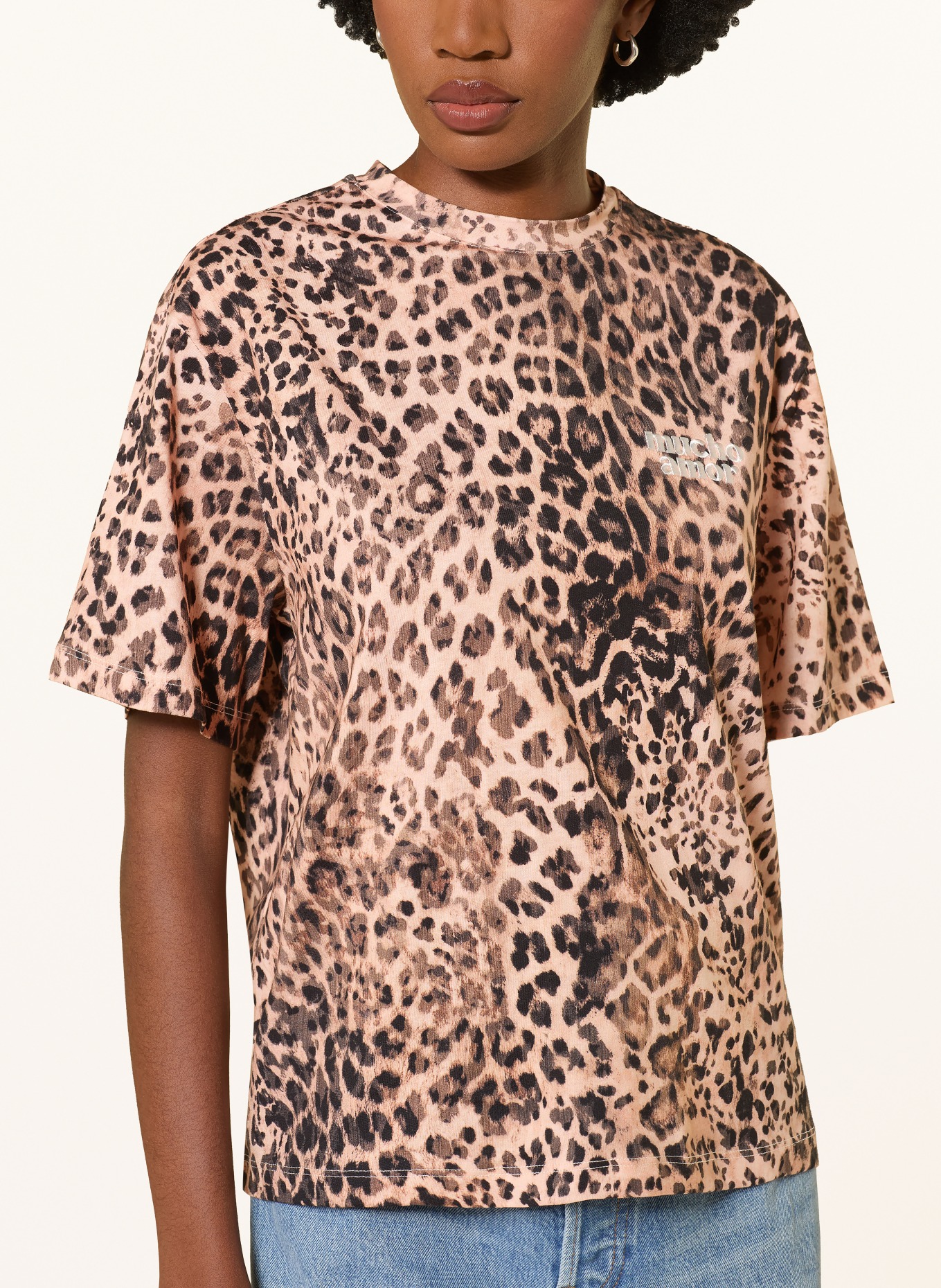 MRS & HUGS T-shirt: CAMEL / ZWART