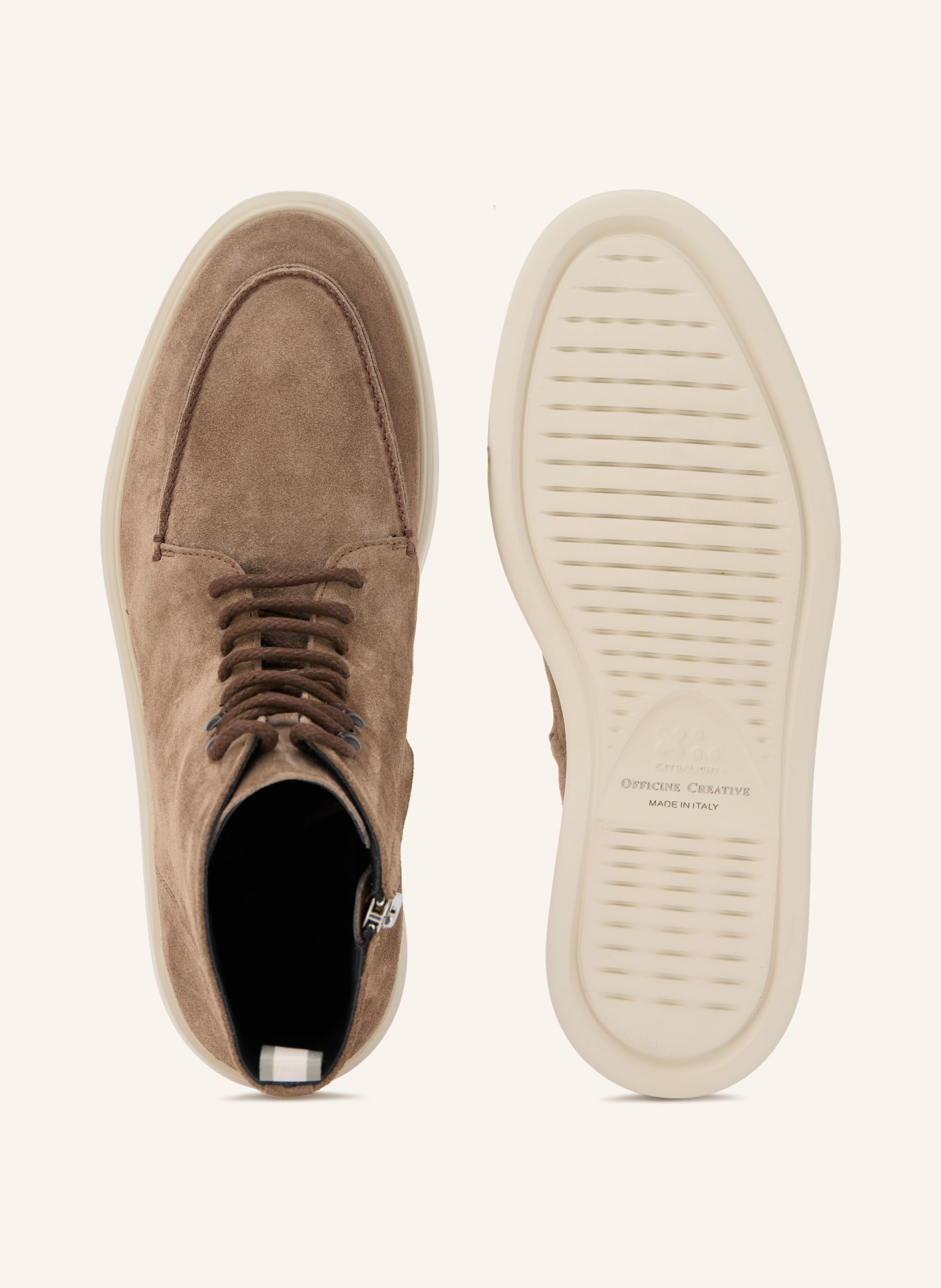 OFFICINE CREATIVE Schnürboots FRAME 004: HELLBRAUN