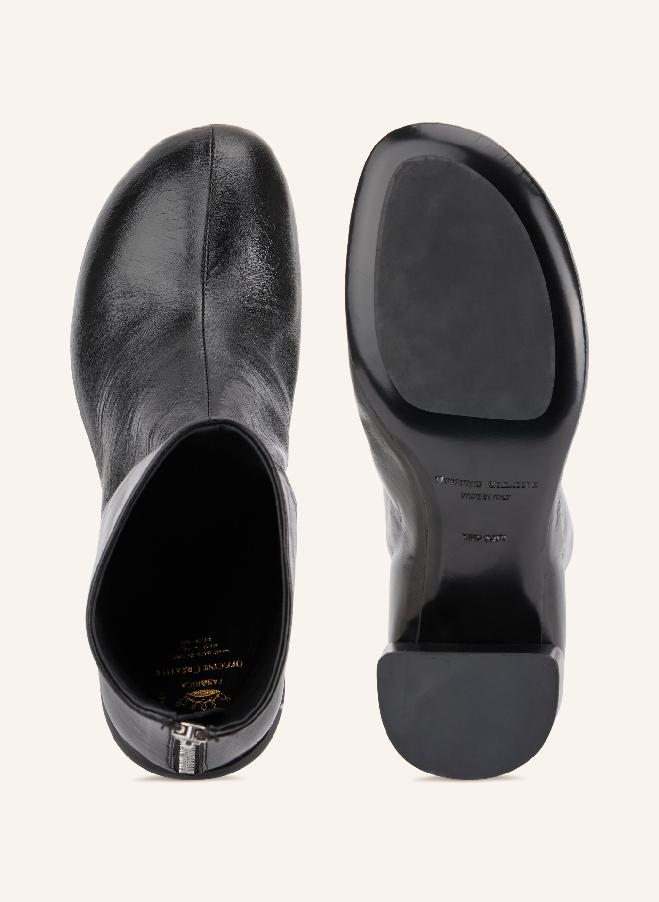OFFICINE CREATIVE Lack-Stiefeletten FLORE: SCHWARZ