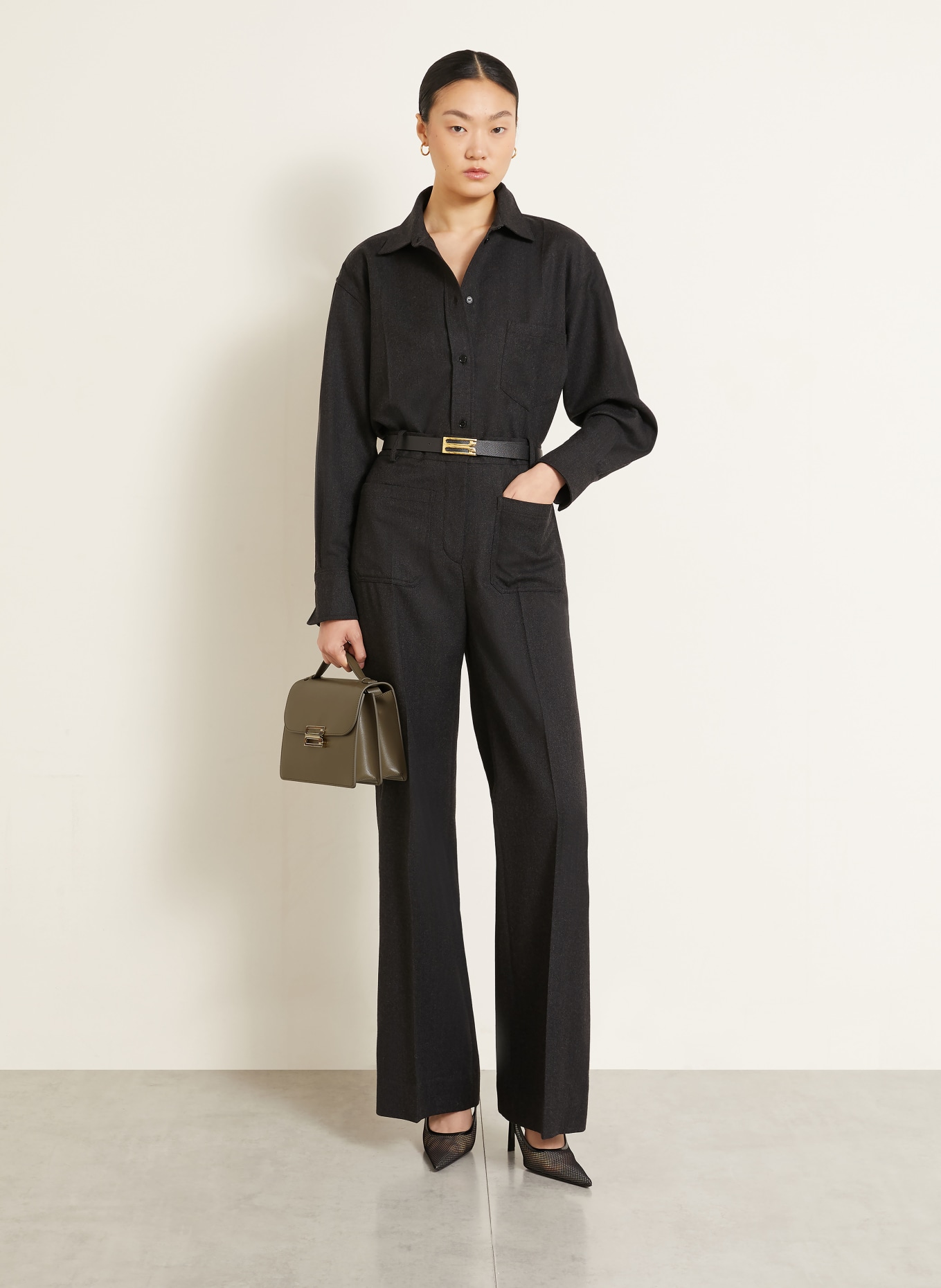 VICTORIA BECKHAM DORIAN MEDIUM Handbag: TAUPE / GOLD