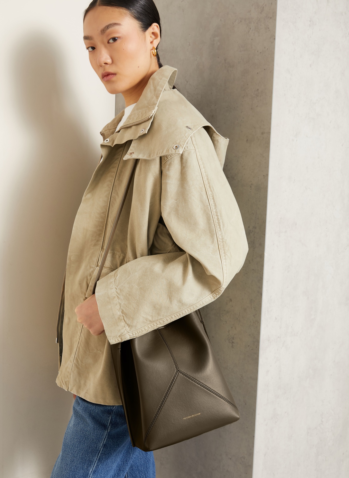 VICTORIA BECKHAM Geantă tip sac: KAKI